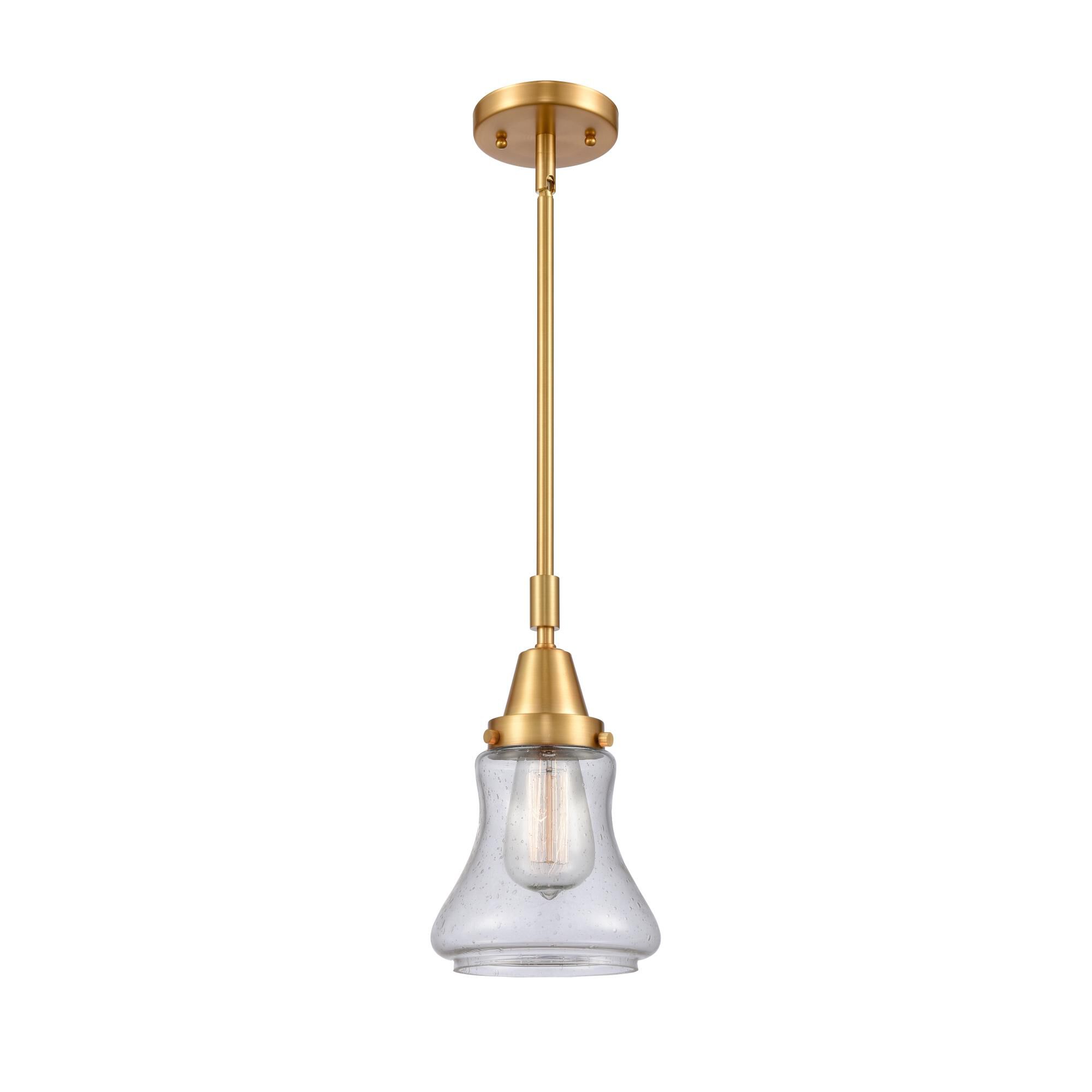 Shown in Satin Gold finish and Seedy Bellmont glass