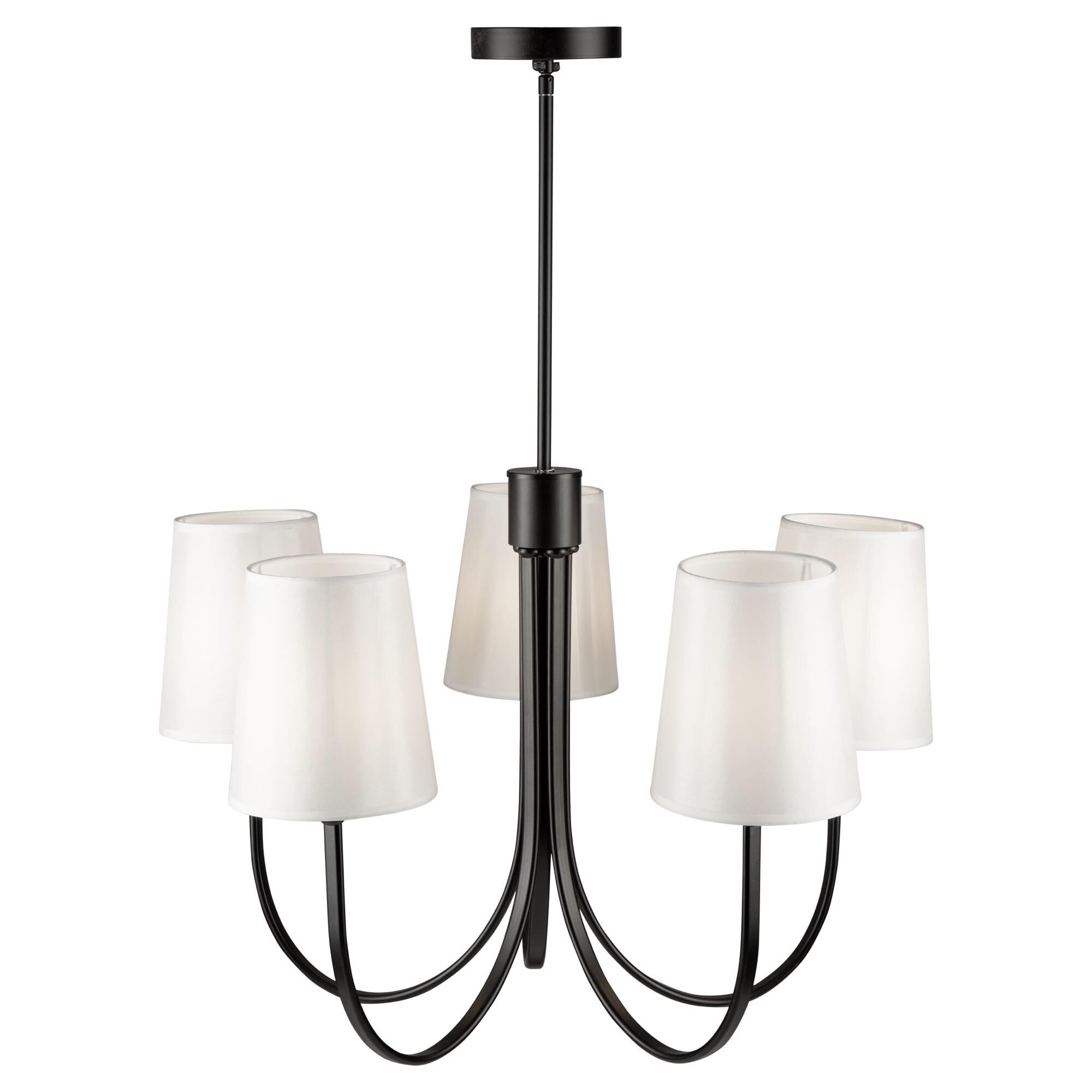 Shown in Black finish and White Linen shade