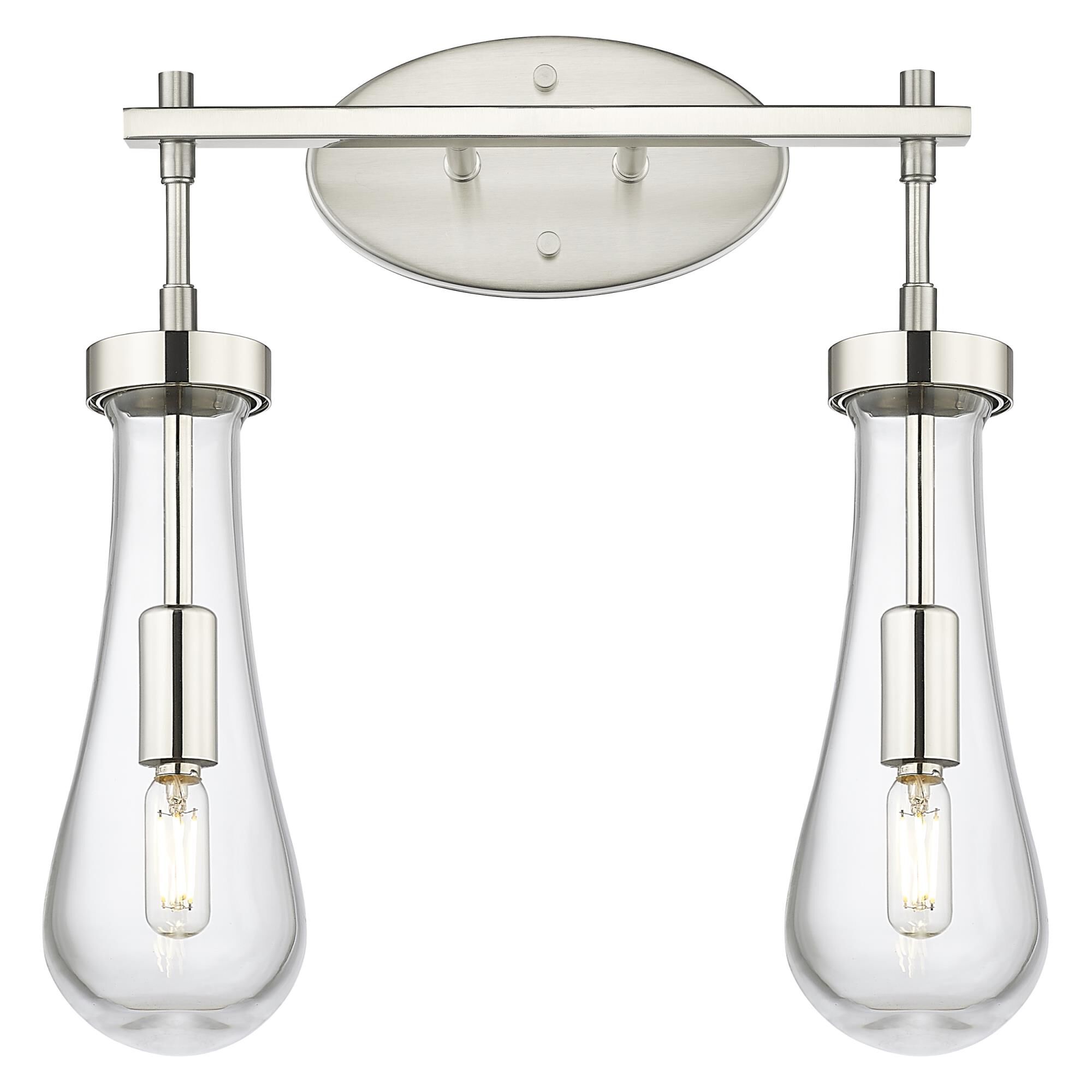 Shown in Satin Nickel finish and Clear glass