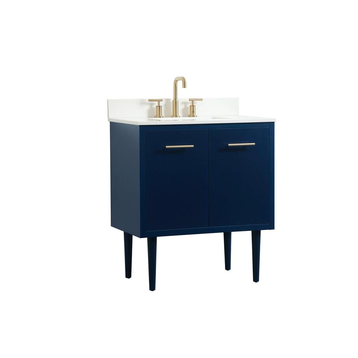 Shown in Blue finish and Backsplash accent