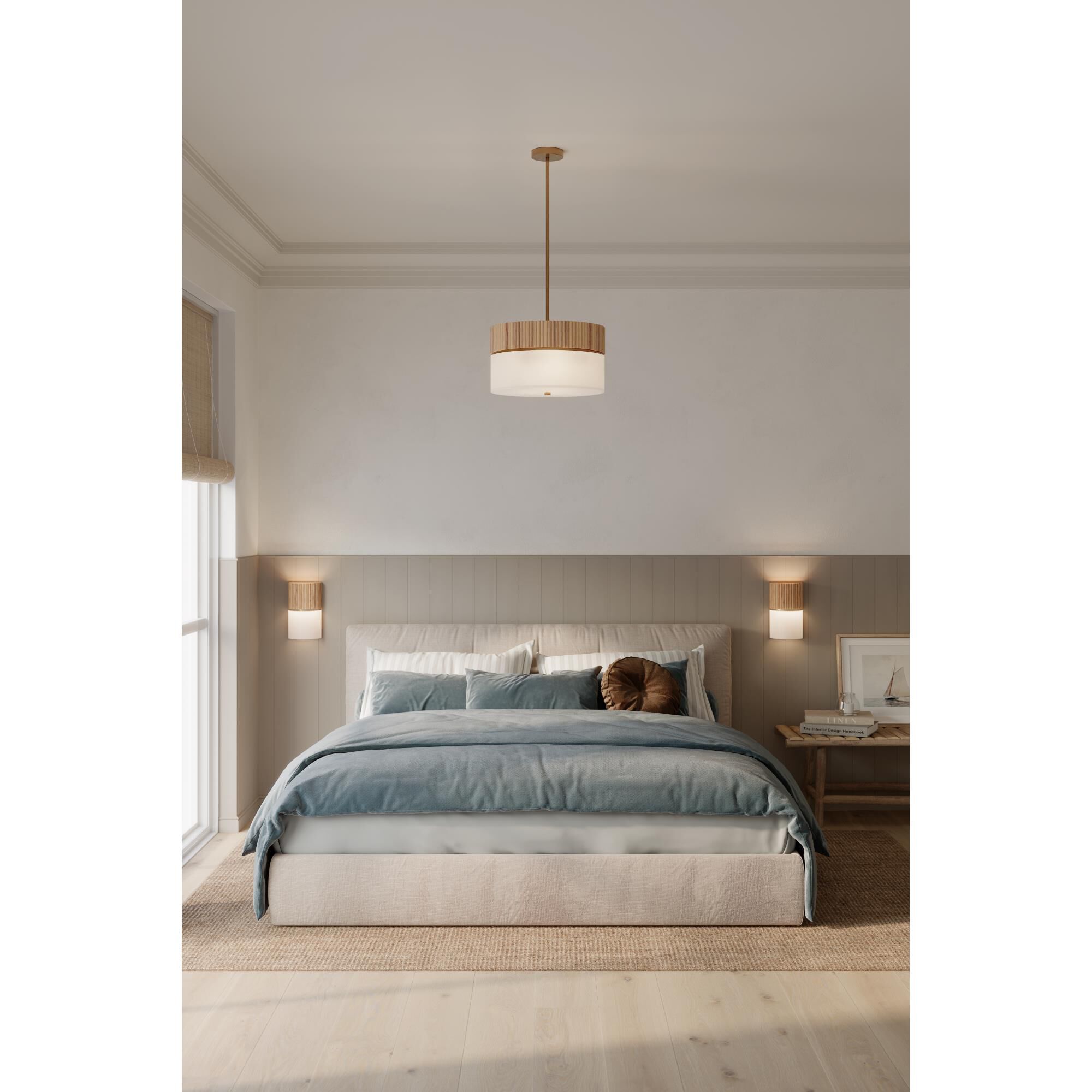 Shown in Legacy Brass finish and White shade