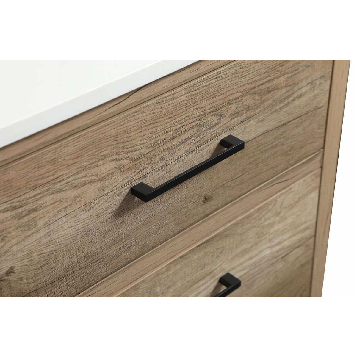 Shown in Natural Oak finish and With Backsplash accent