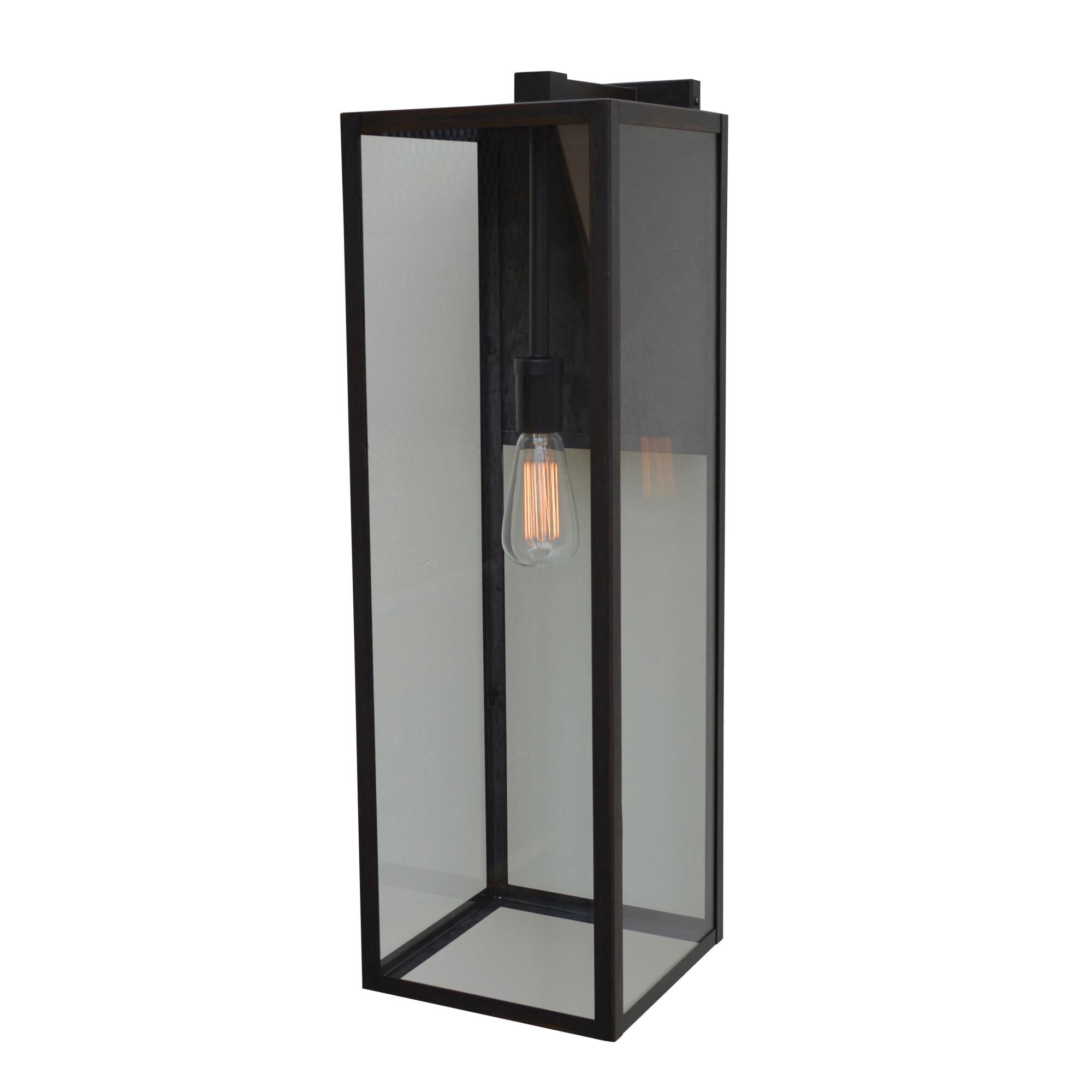 Shown in Bronze finish and Clear glass