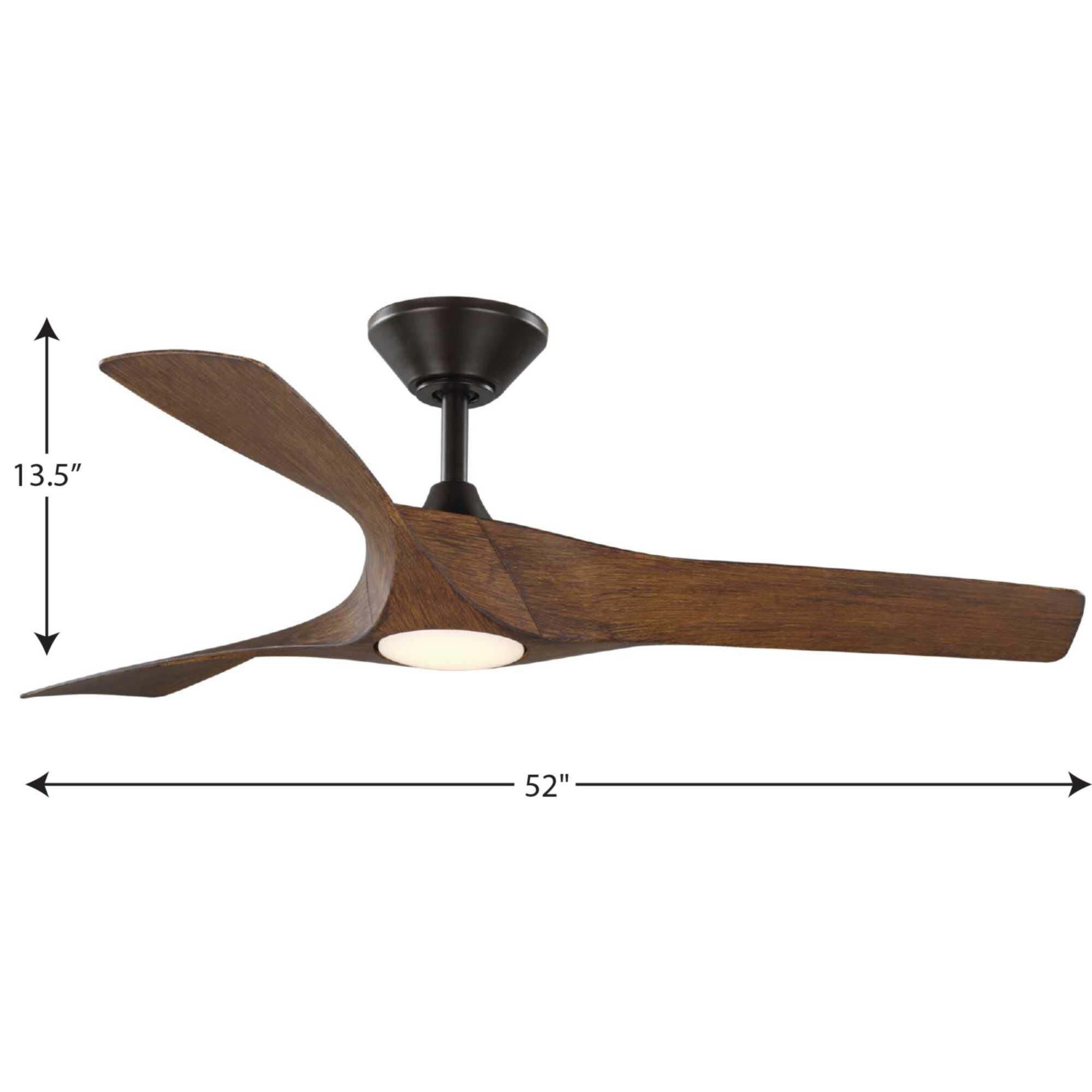 Ryne 52 Inch Ceiling Fan with Light Kit by Progress Lighting