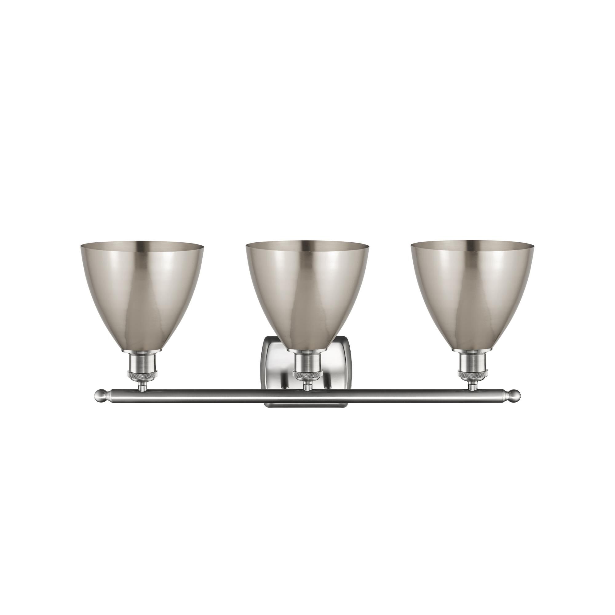 Shown in Brushed Satin Nickel finish and Brushed Satin Nickel Ballston Dome shade