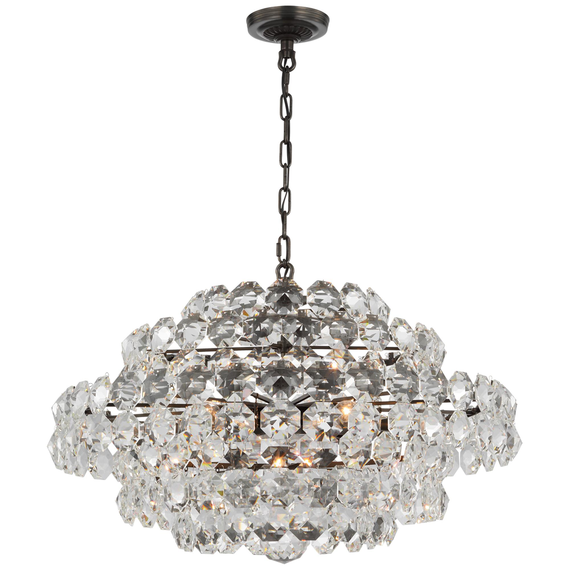 Shown in Bronze finish and Crystal glass
