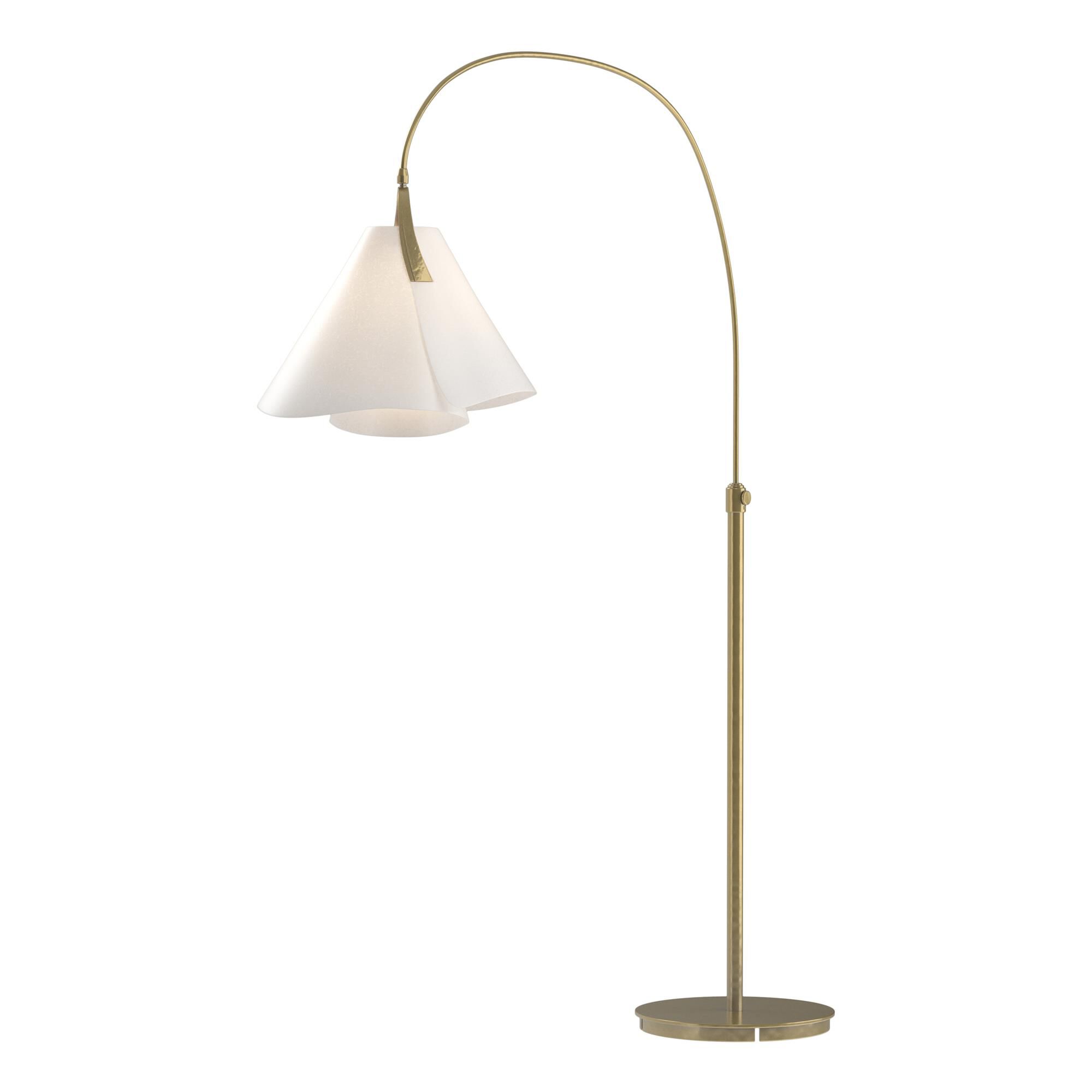 Shown in Modern Brass finish and Spun Frost shade