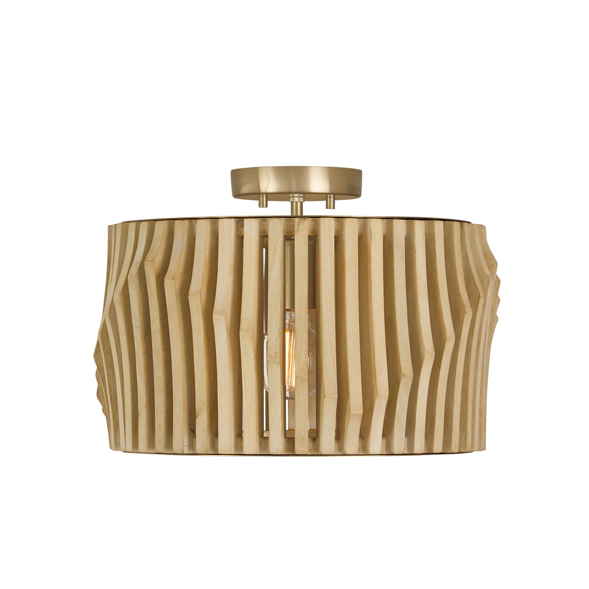 Shown in Blonde Wood And Matte Brass finish