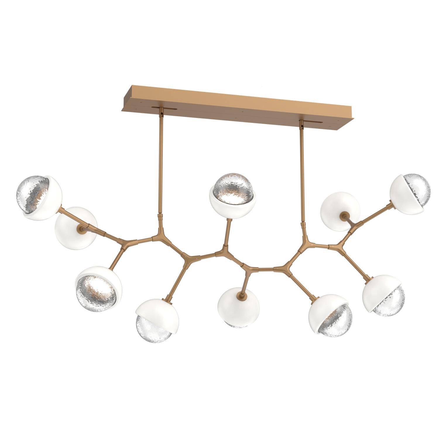 Shown in Novel Brass finish and Clear glass and Salt White accent