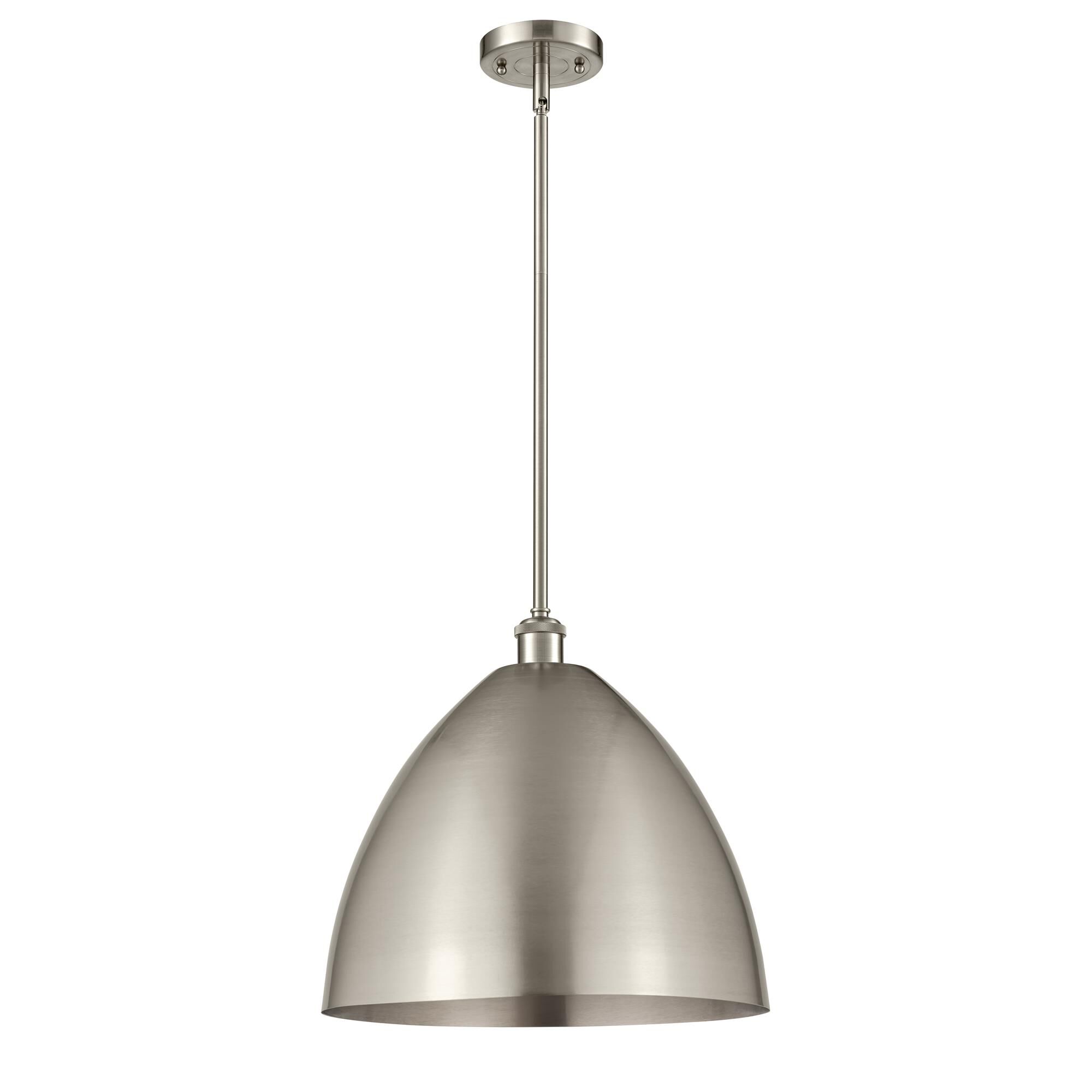 Shown in Brushed Satin Nickel finish and Brushed Satin Nickel Ballston Dome shade