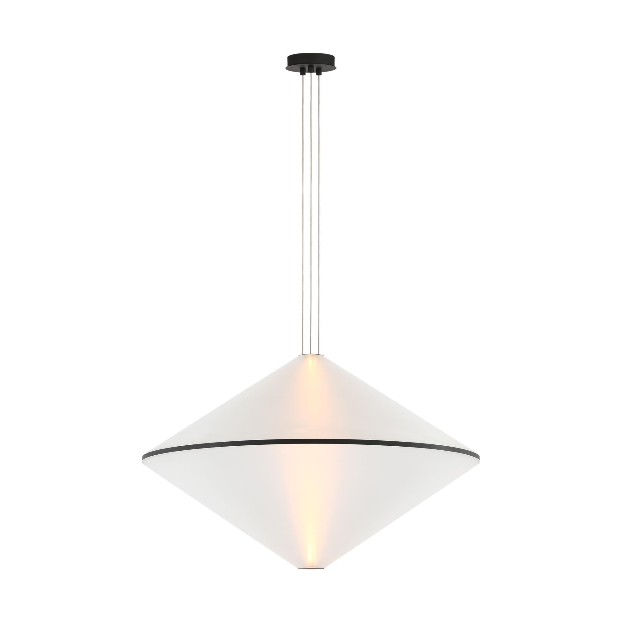 Shown in Nightshade Black finish and Opaque Carved Acrylic glass