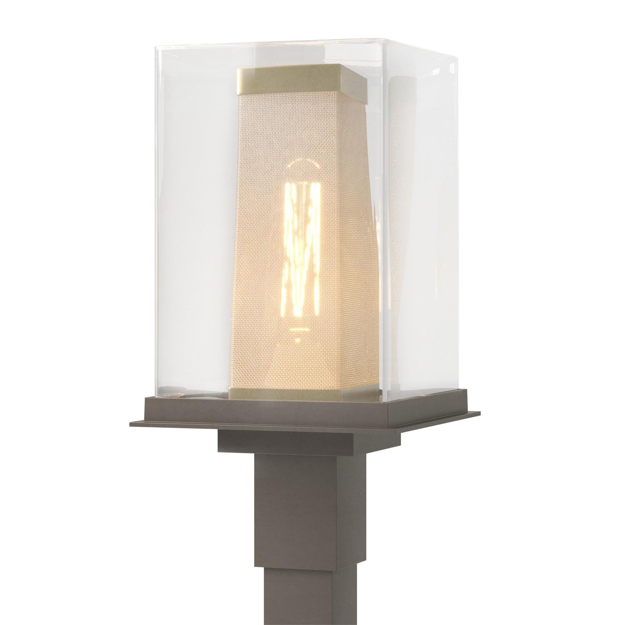 Shown in Coastal Dark Smoke finish and Clear glass and Coastal Gold accent