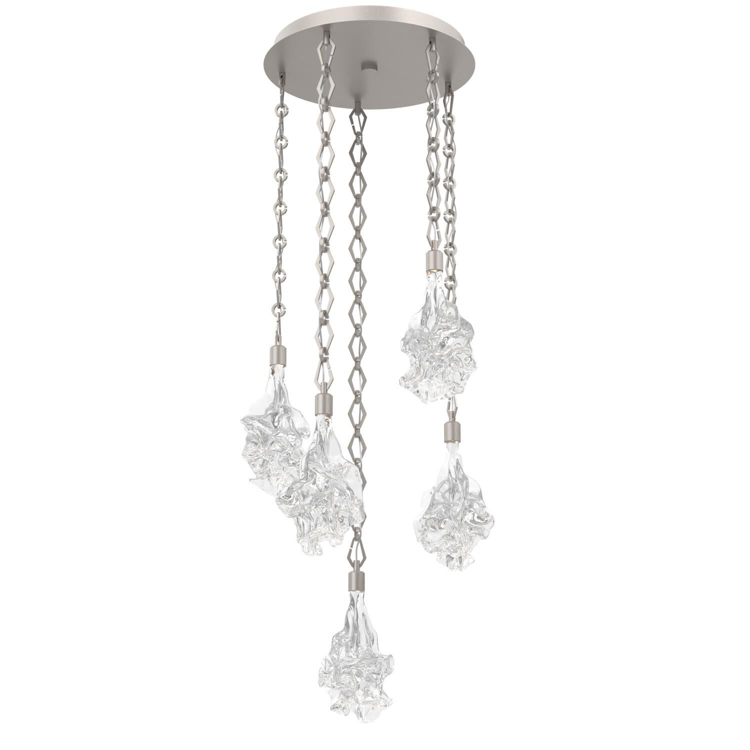 Shown in Beige Silver finish and Clear glass