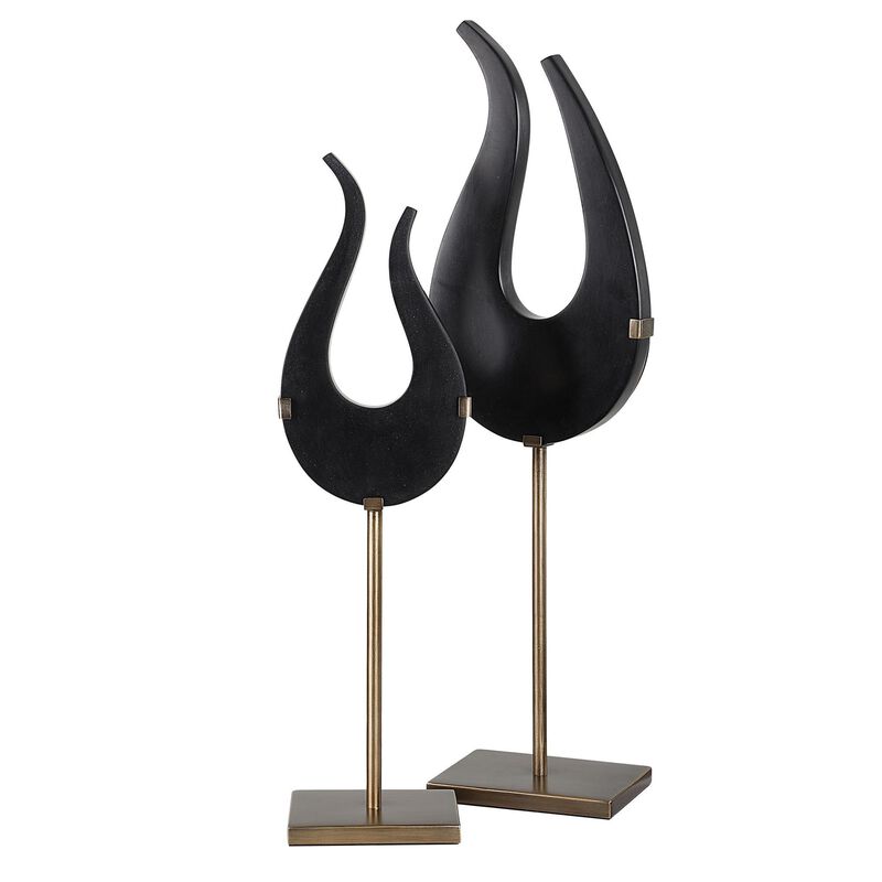 Black Figurine Set of 2 by Uttermost
