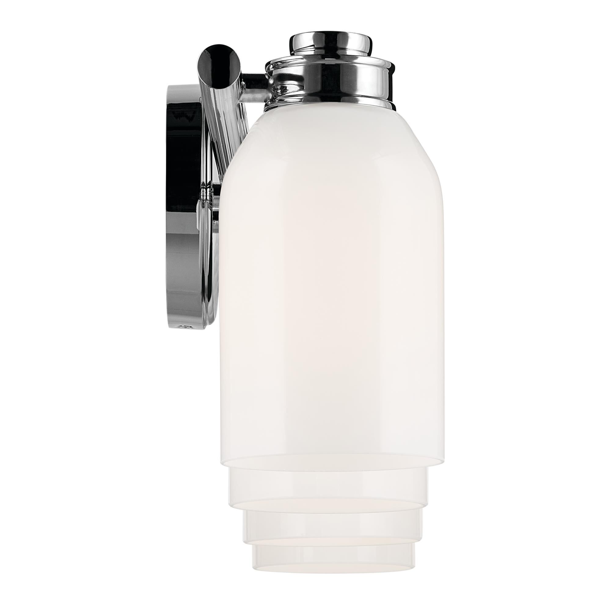 Shown in Chrome finish and Opal glass