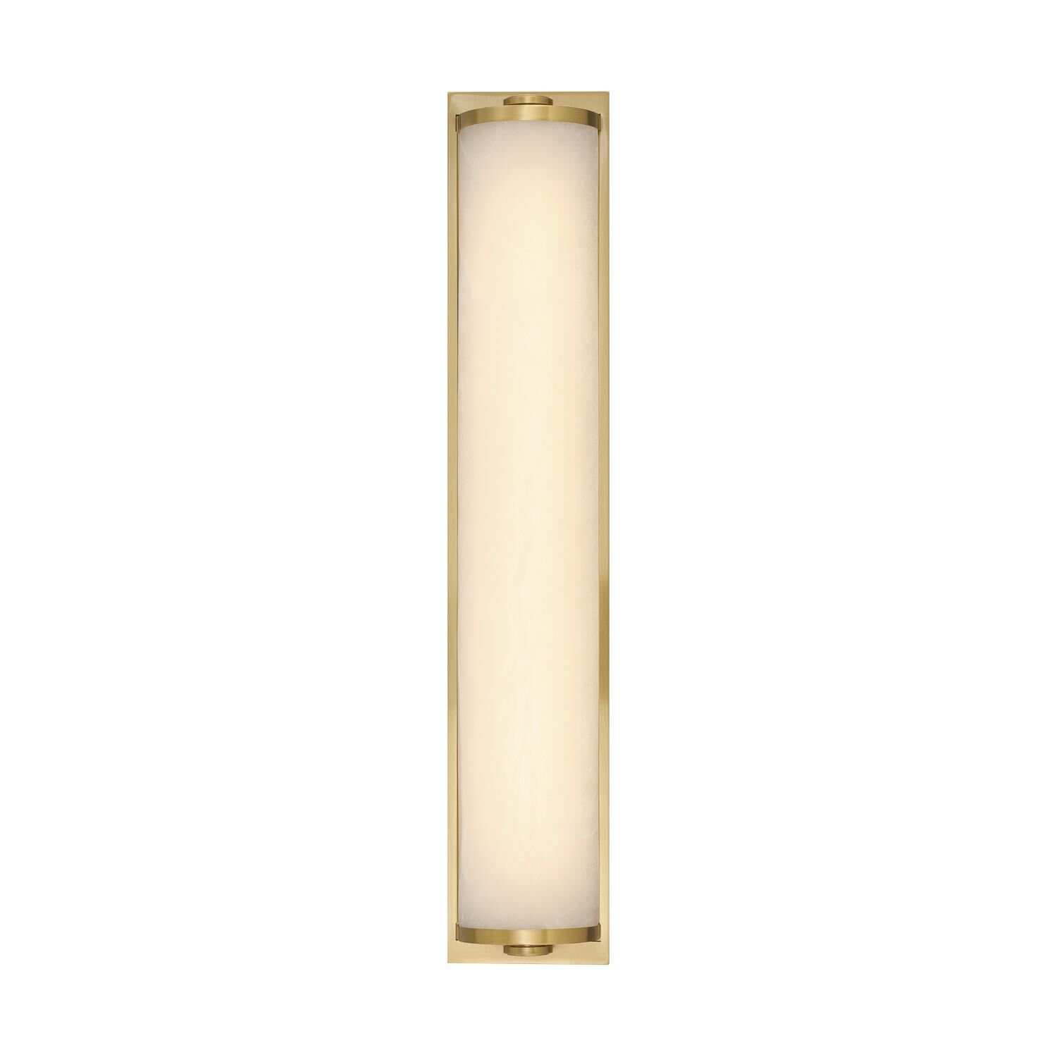 Shown in Aged Brass finish and Alabaster glass and Alabaster shade