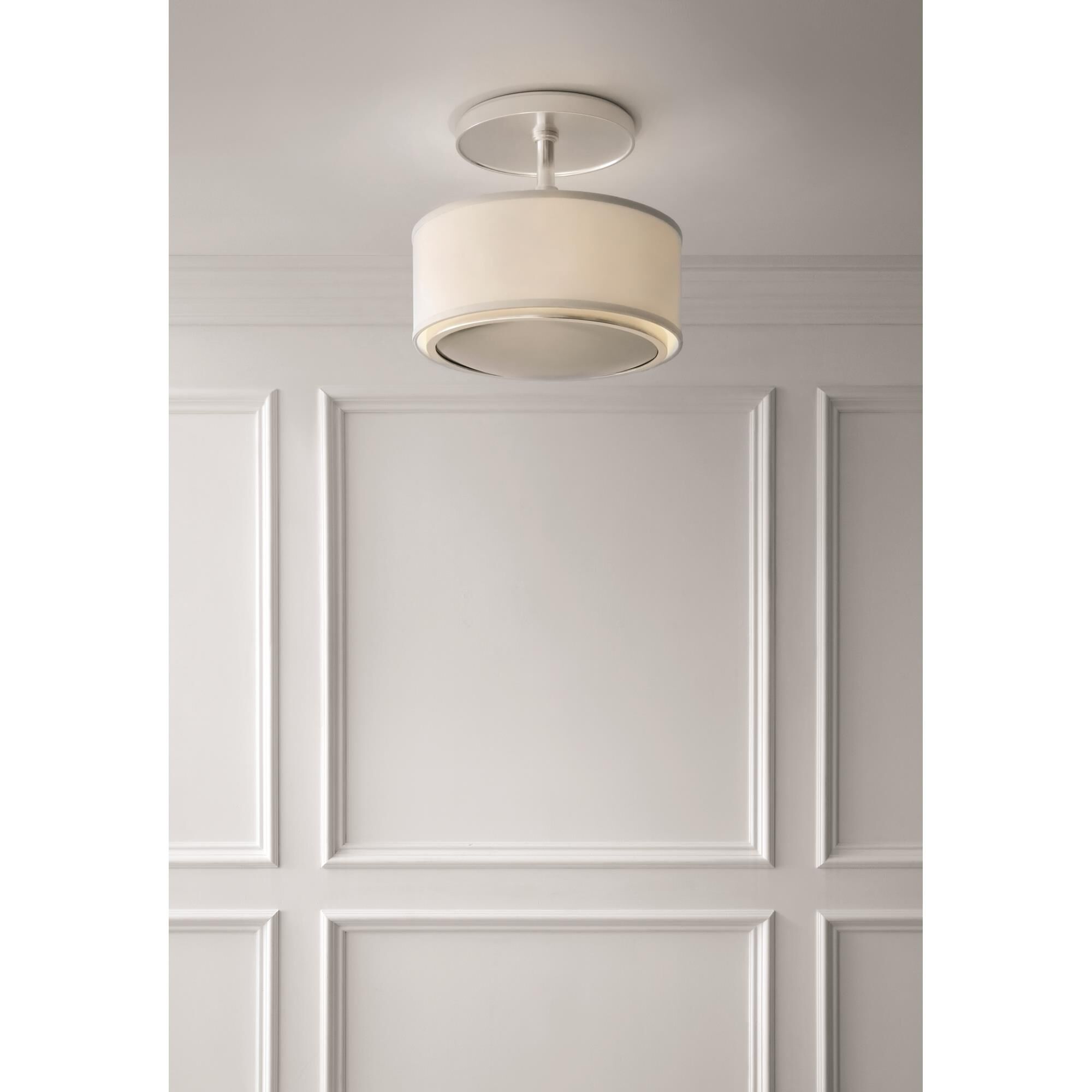 Shown in Soft Silver finish and Silk shade