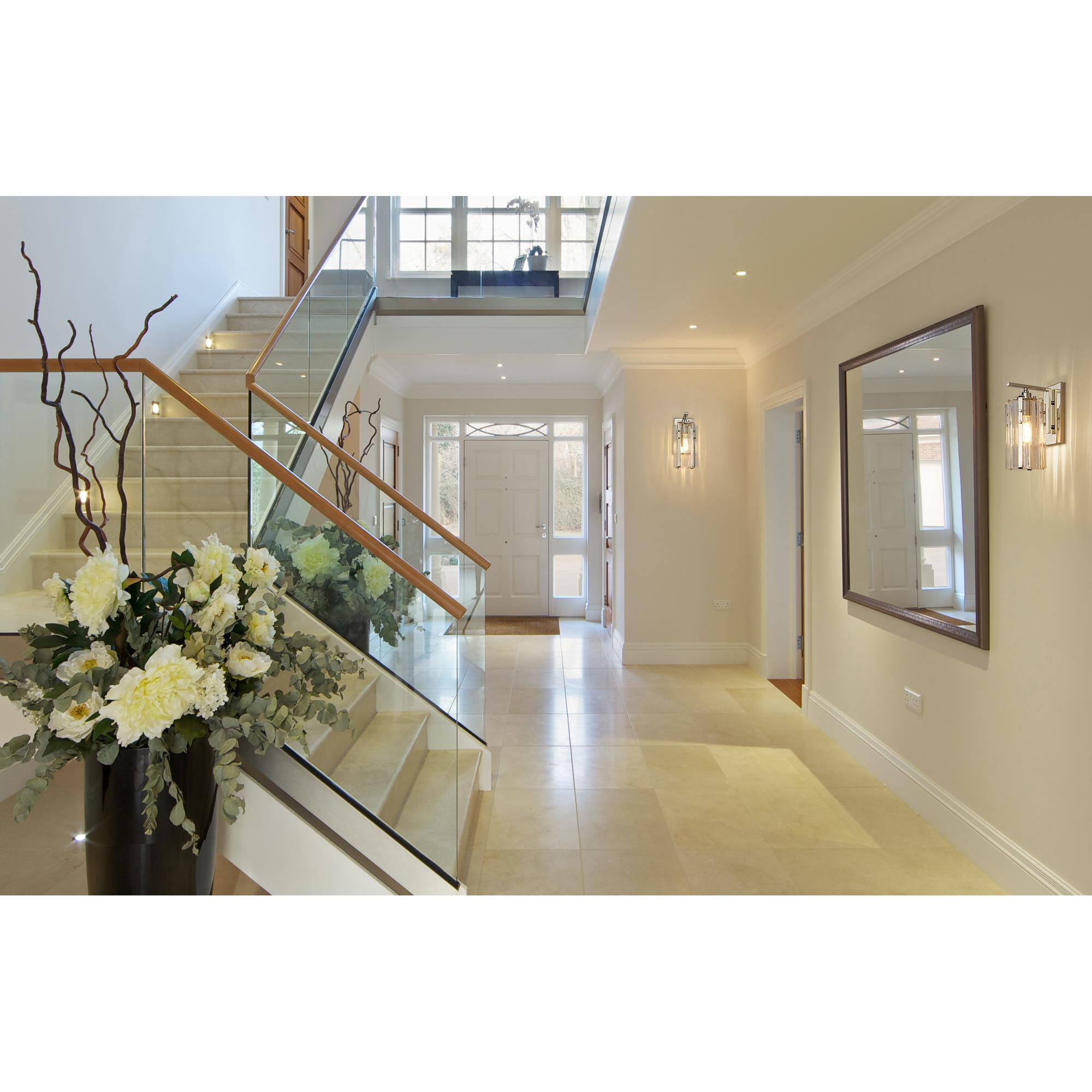 Shown in Polished Nickel finish and Clear glass and Clear shade