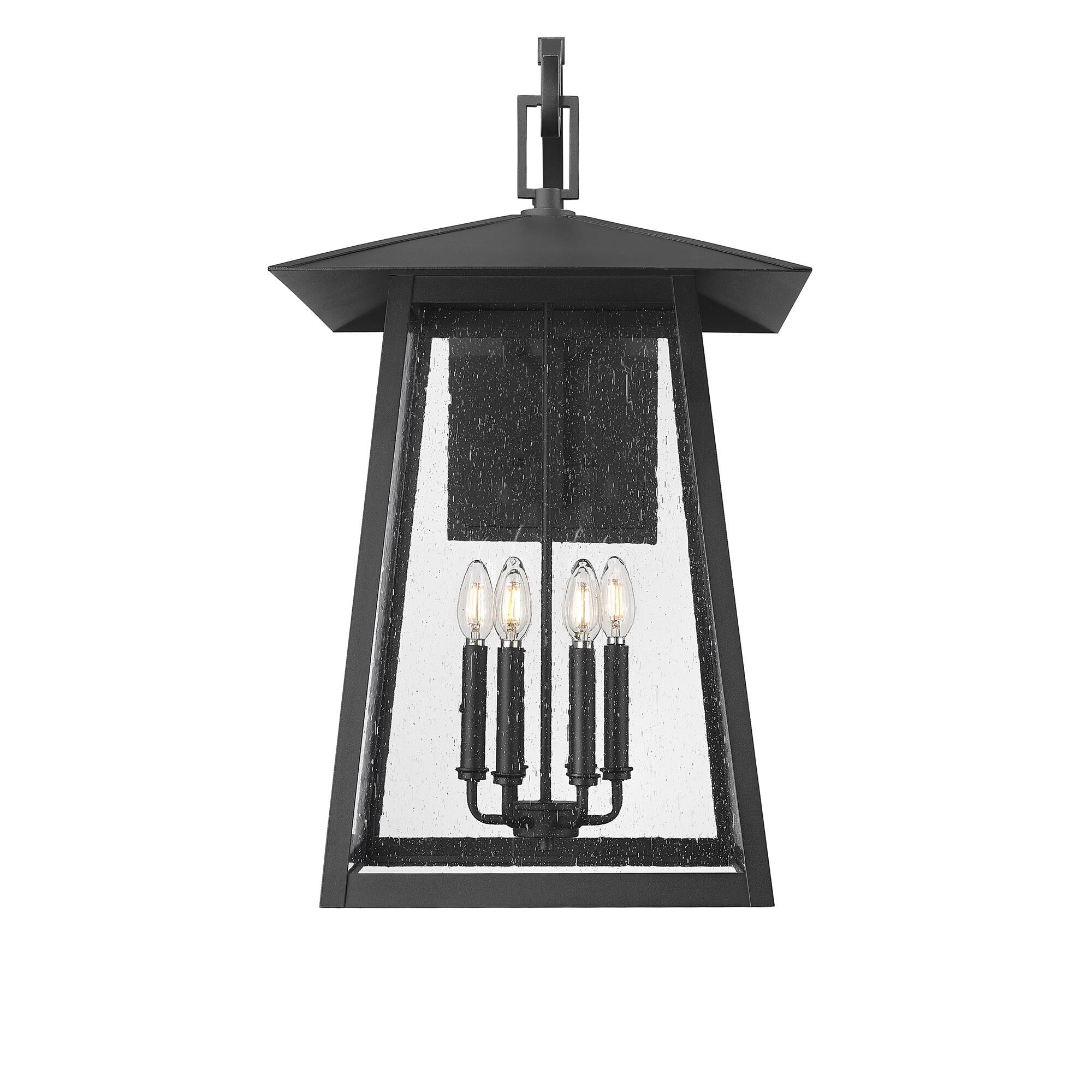 Shown in Black finish and Clear Seedy glass and Clear Seedy shade