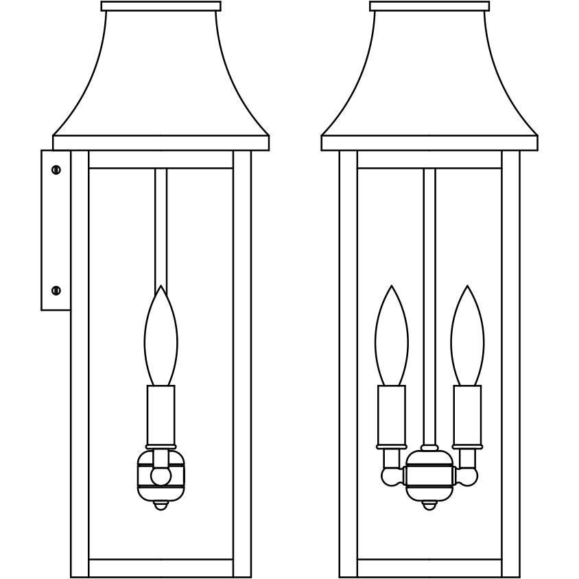 Providence 19 Inch Tall 2 Light Outdoor Wall Light by Arroyo Craftsman