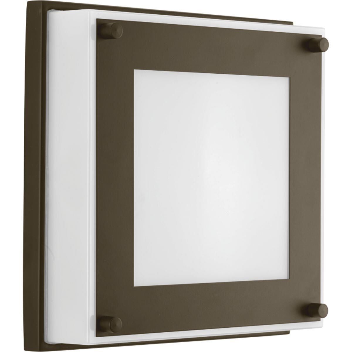 Shown in Architectural Bronze finish and White Polycarbonate glass