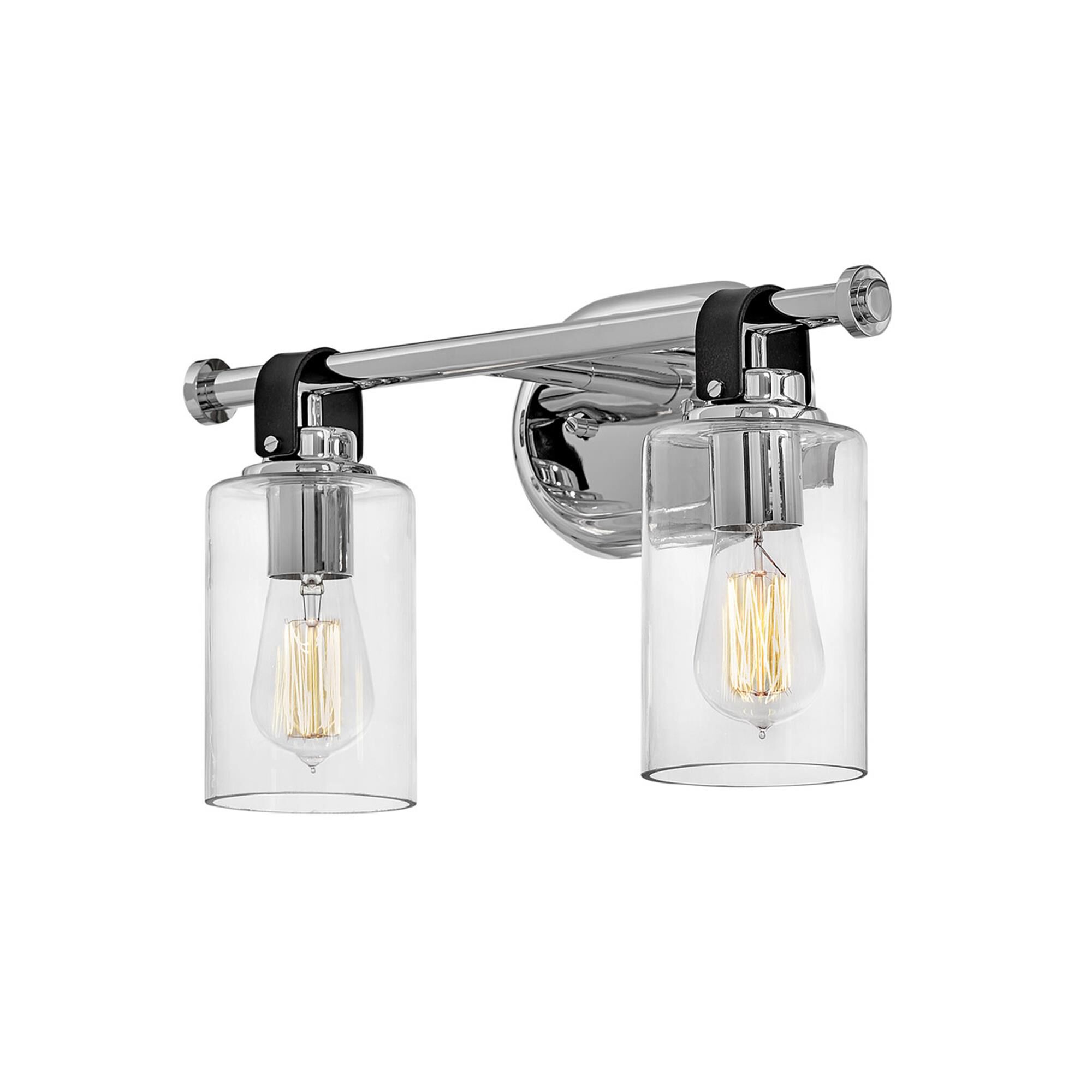 Shown in Chrome finish and Clear glass