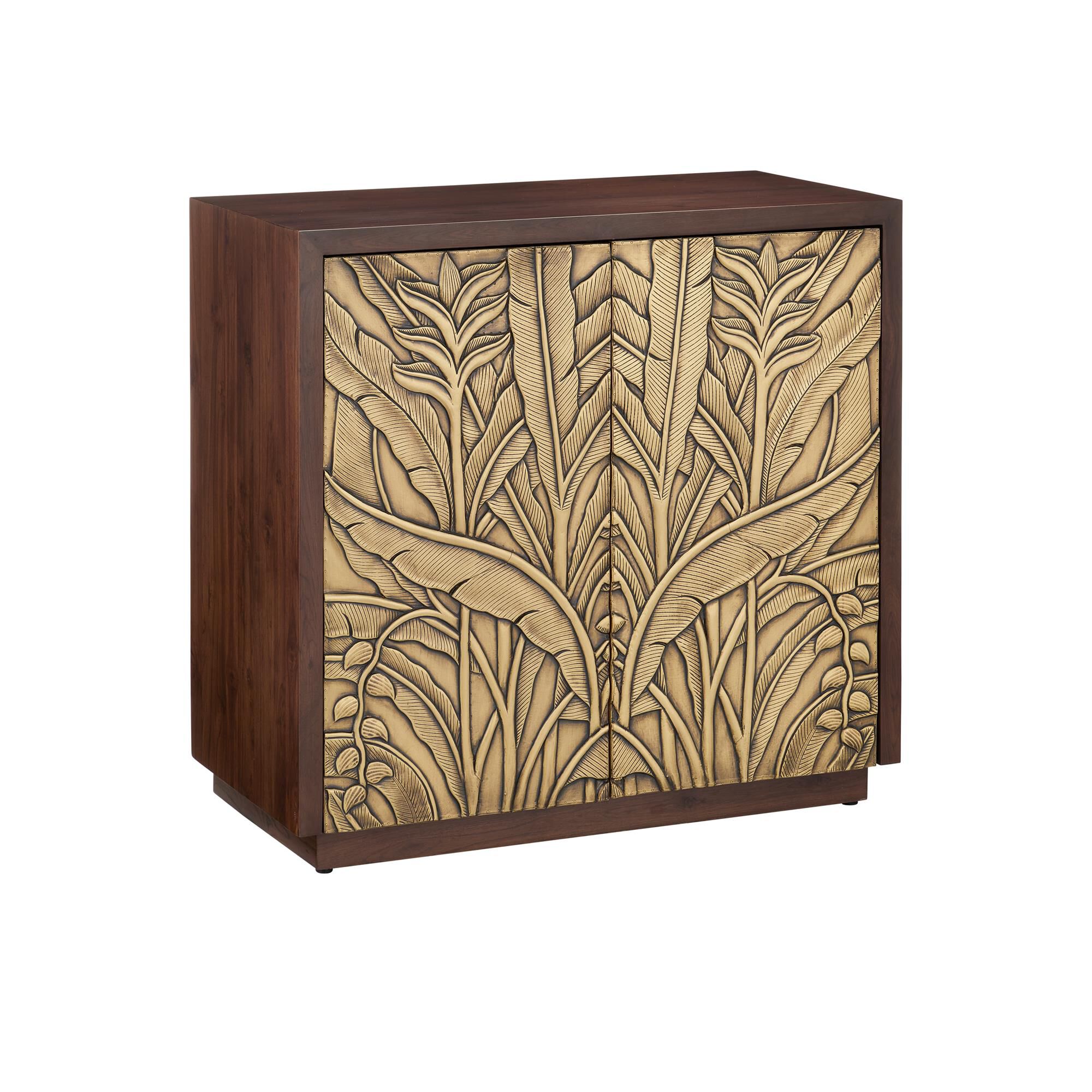 Shown in Walnut, Antique Brass finish