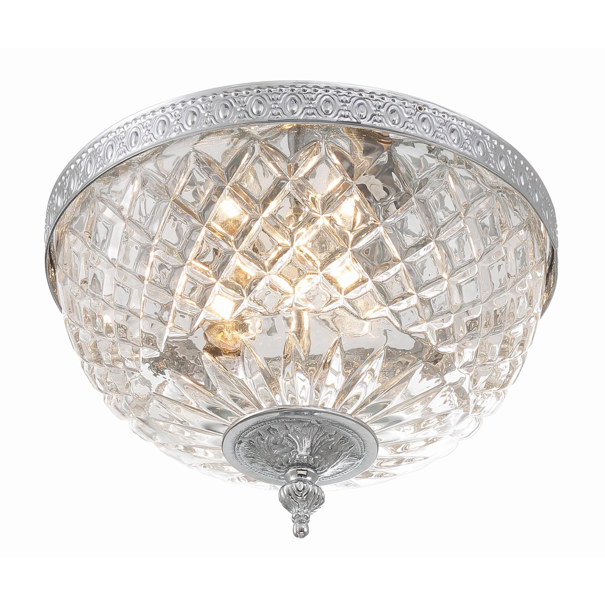 Shown in Polished Chrome finish and Lead Crystal glass and Lead Crystal shade