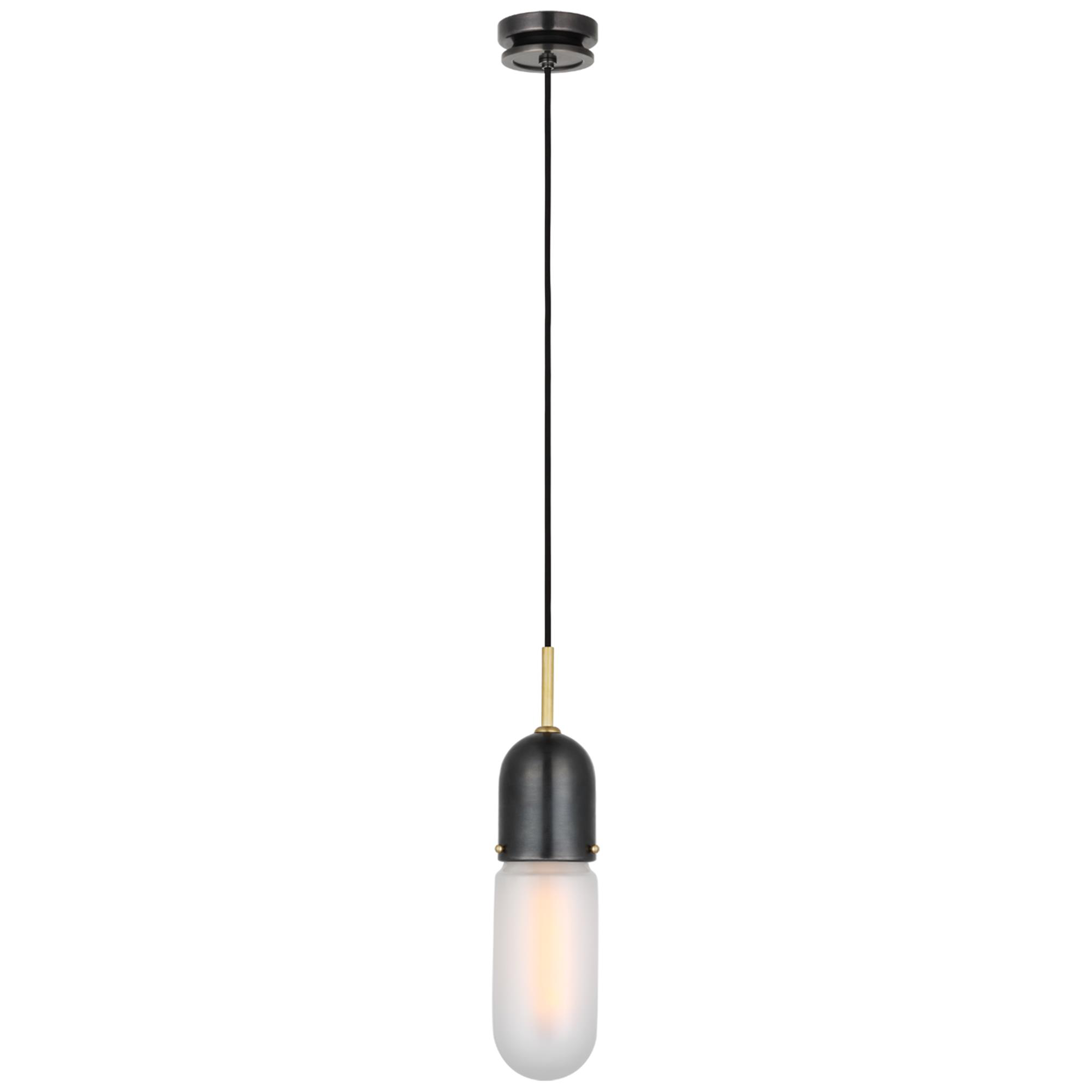 Shown in Bronze and Brass finish and Frosted glass