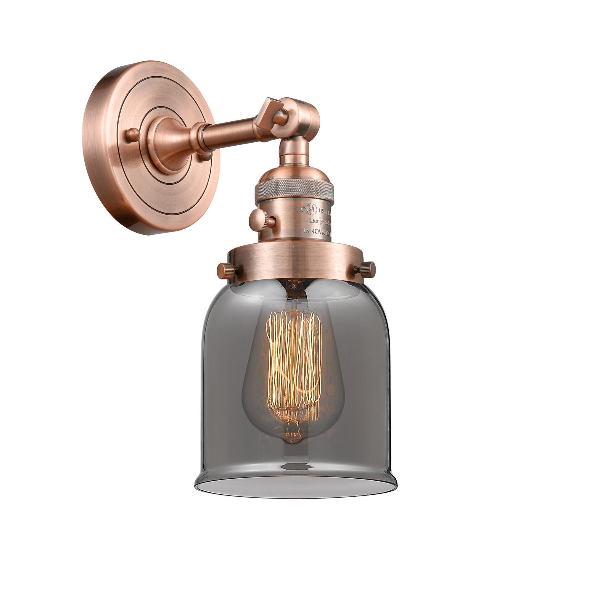 Shown in Antique Copper finish and Plated Smoked glass