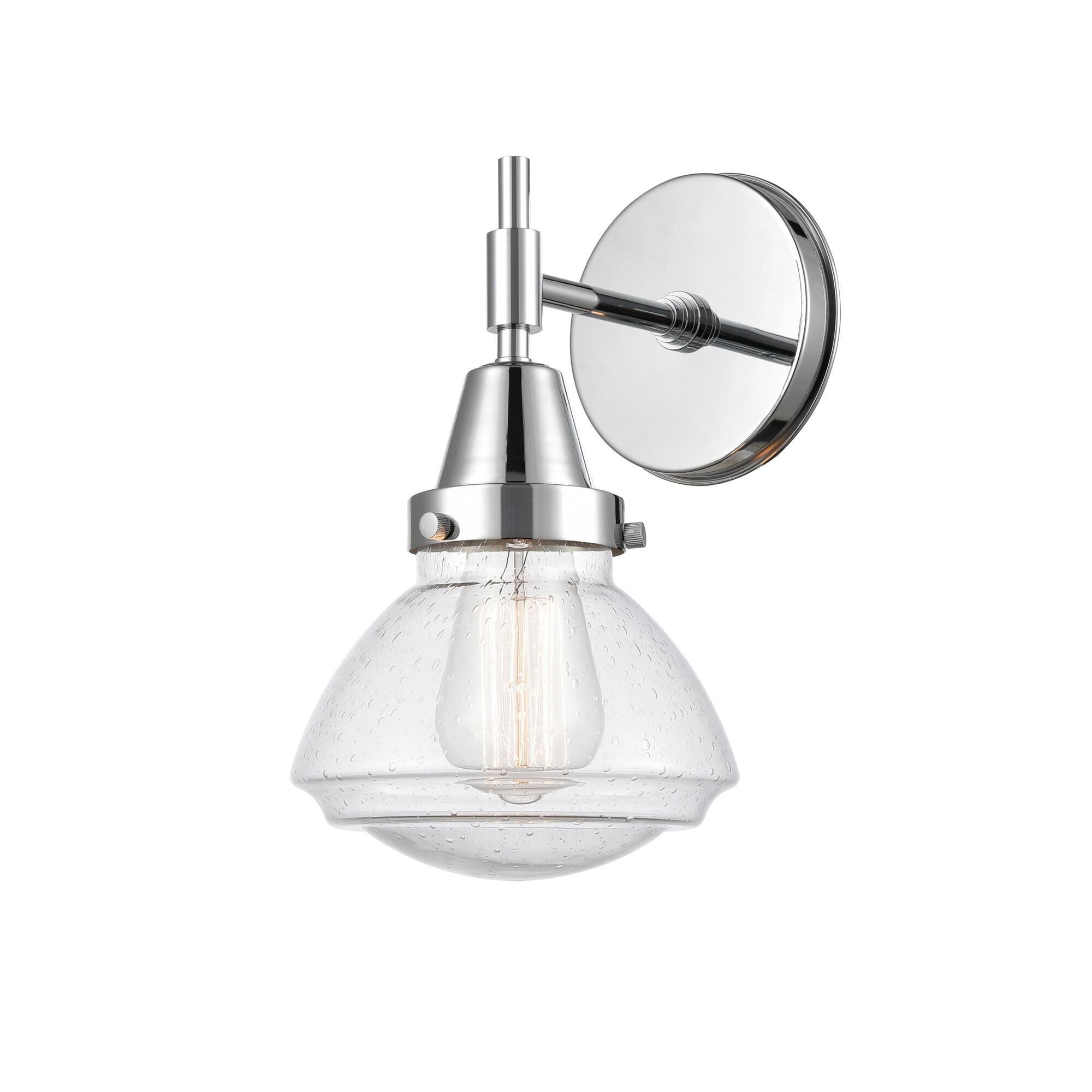 Shown in Polished Chrome finish and Seedy Large Cone glass