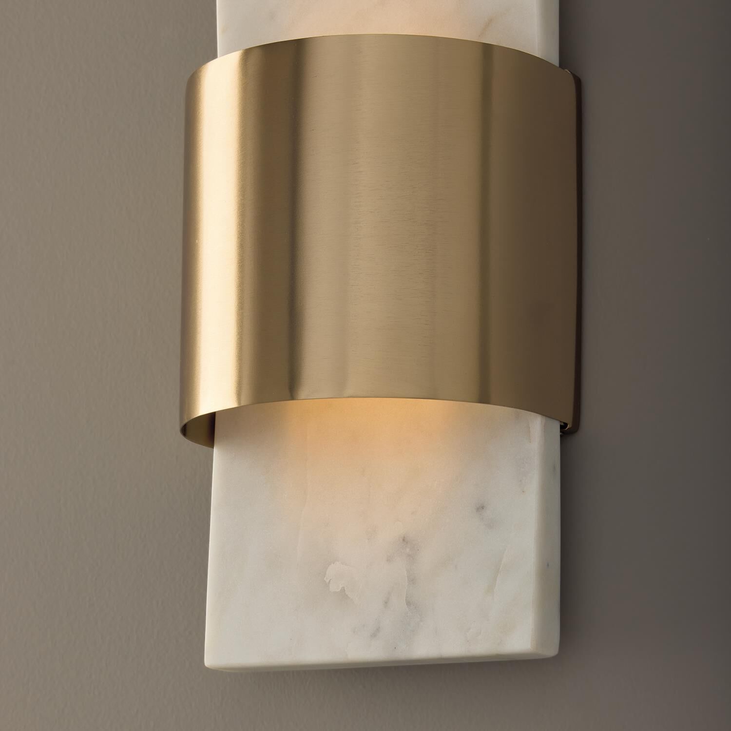 Shown in White Marble And Matte Brass finish