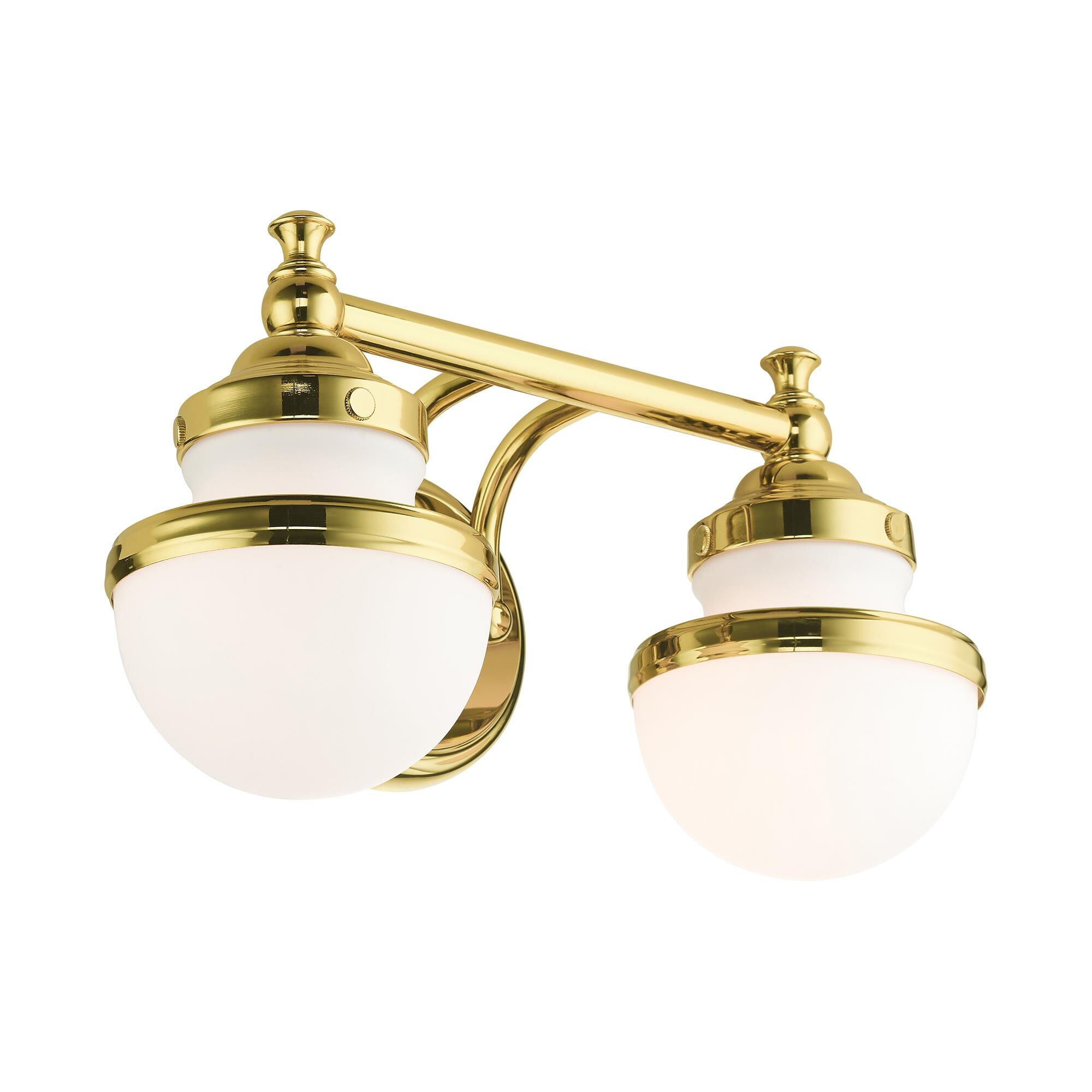 Shown in Polished Brass finish and Hand Blown Satin Opal White glass and Hand Blown Satin Opal White Glass shade