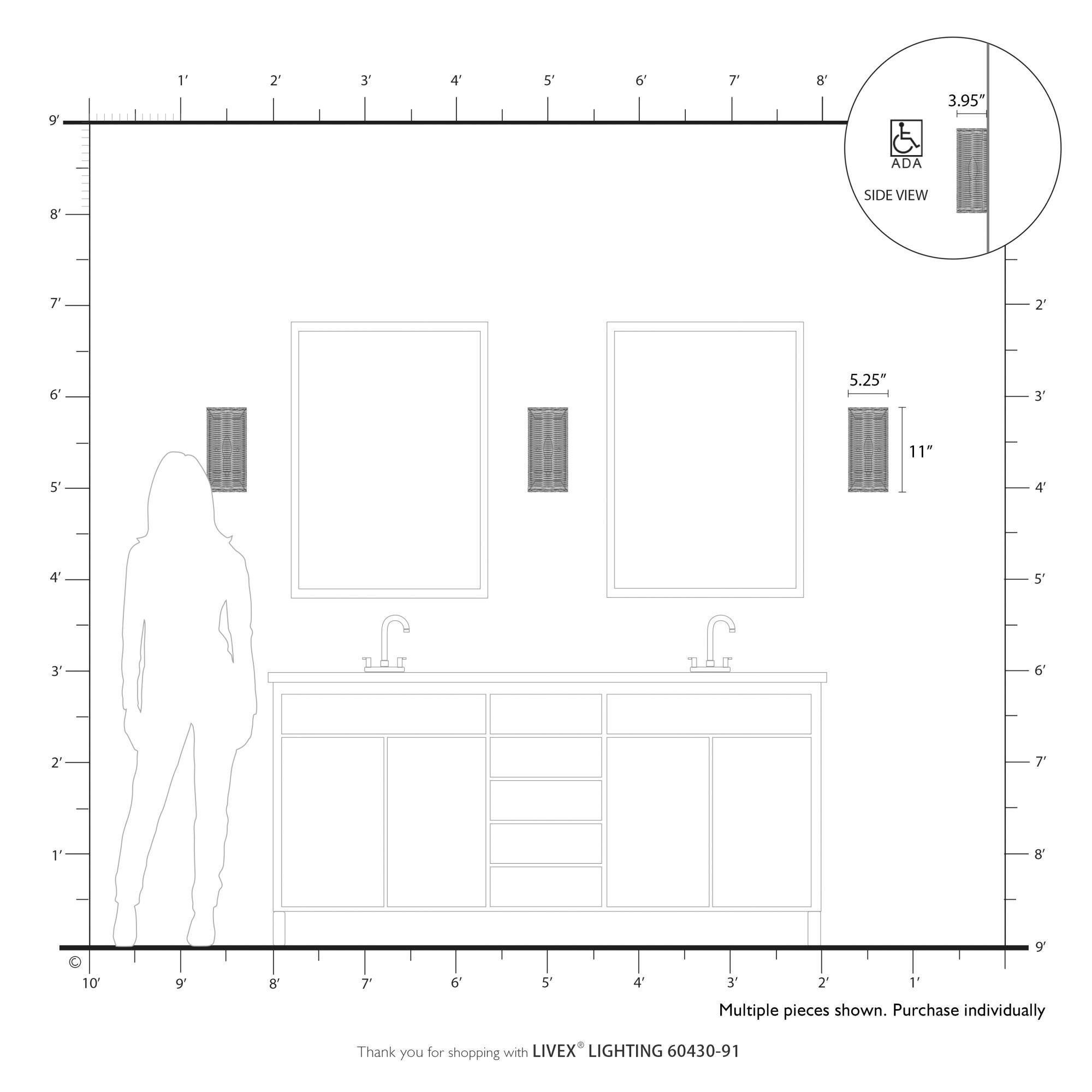 Weavington 11 Inch Wall Sconce by Livex Lighting