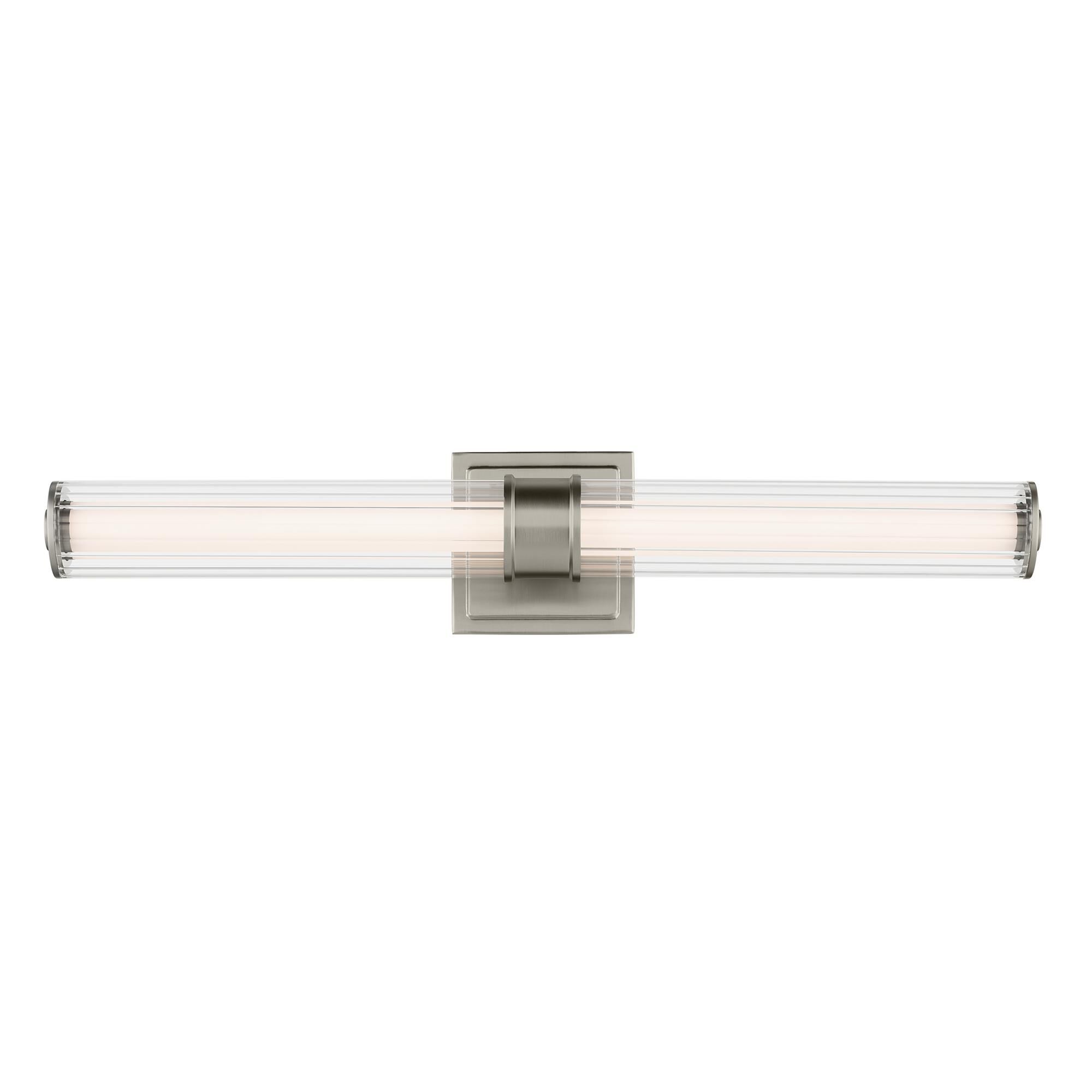 Shown in Brushed Nickel finish and Clear Fluted glass