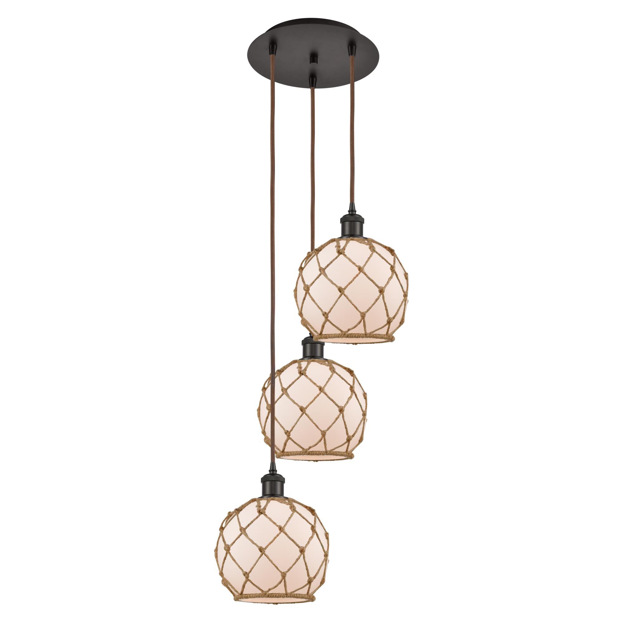Bruno Marashlian Farmhouse Rope 15 Inch Multi Light Pendant by Innovations Lighting