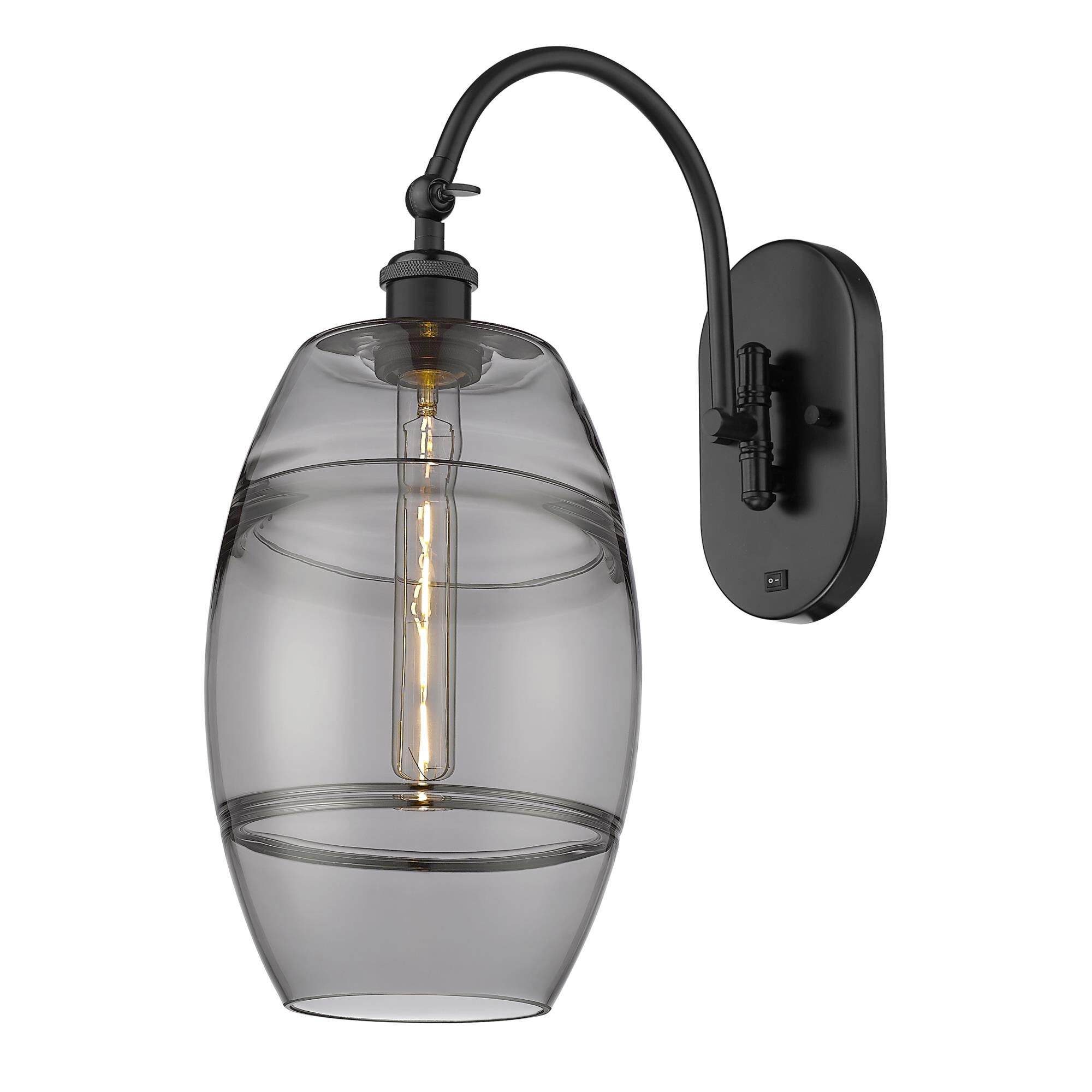 Shown in Matte Black finish and Light Smoke glass