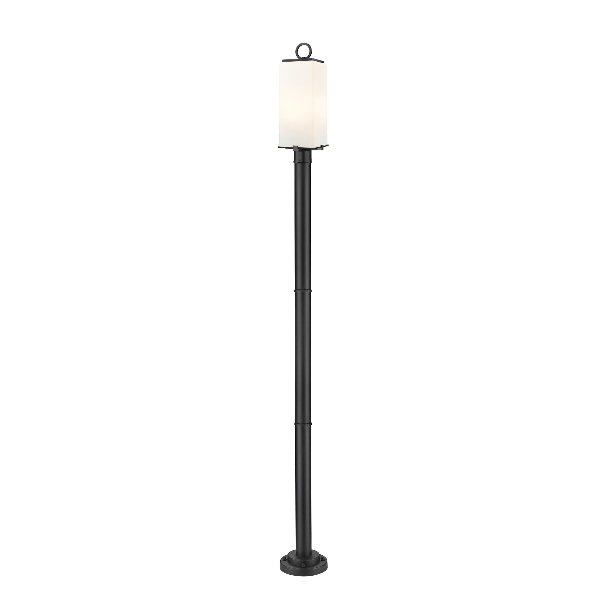 Shown in Black finish and Glass shade
