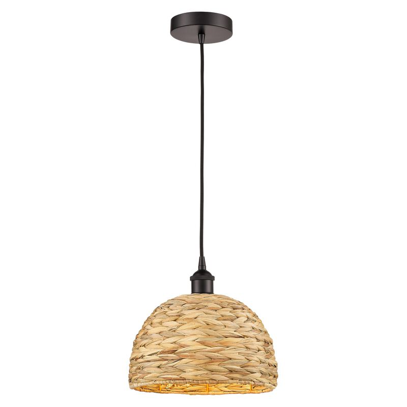Bruno Marashlian Woven Rattan Mini Pendant by Innovations Lighting