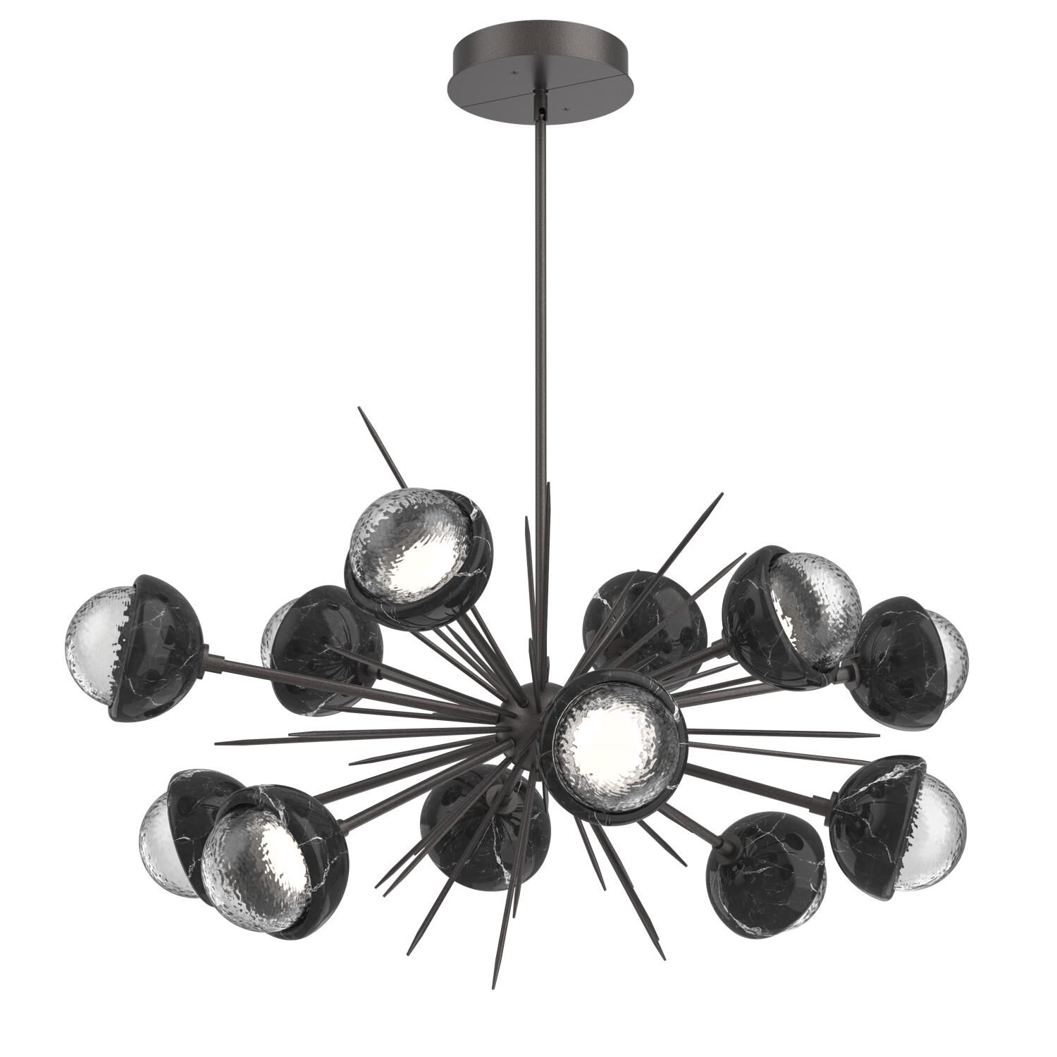 Shown in Graphite finish and Clear glass and Black Marble accent