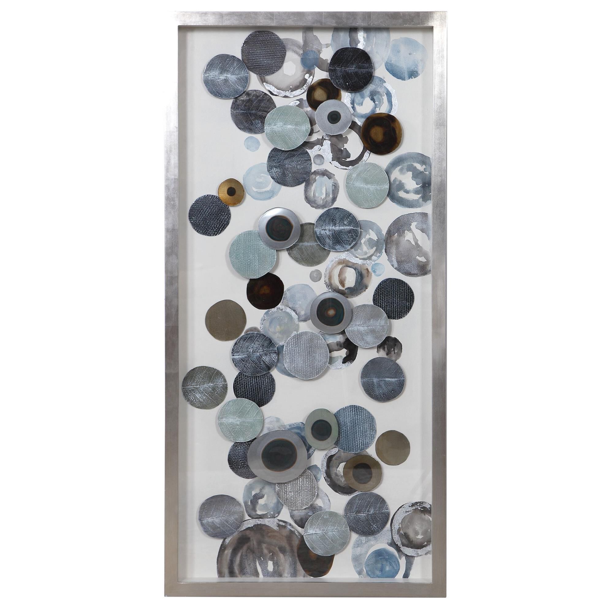 Shown in Abstract In Design, This Art Features Overlapping, Blow Torched Iron Discs With Hand Painted Acrylic finish