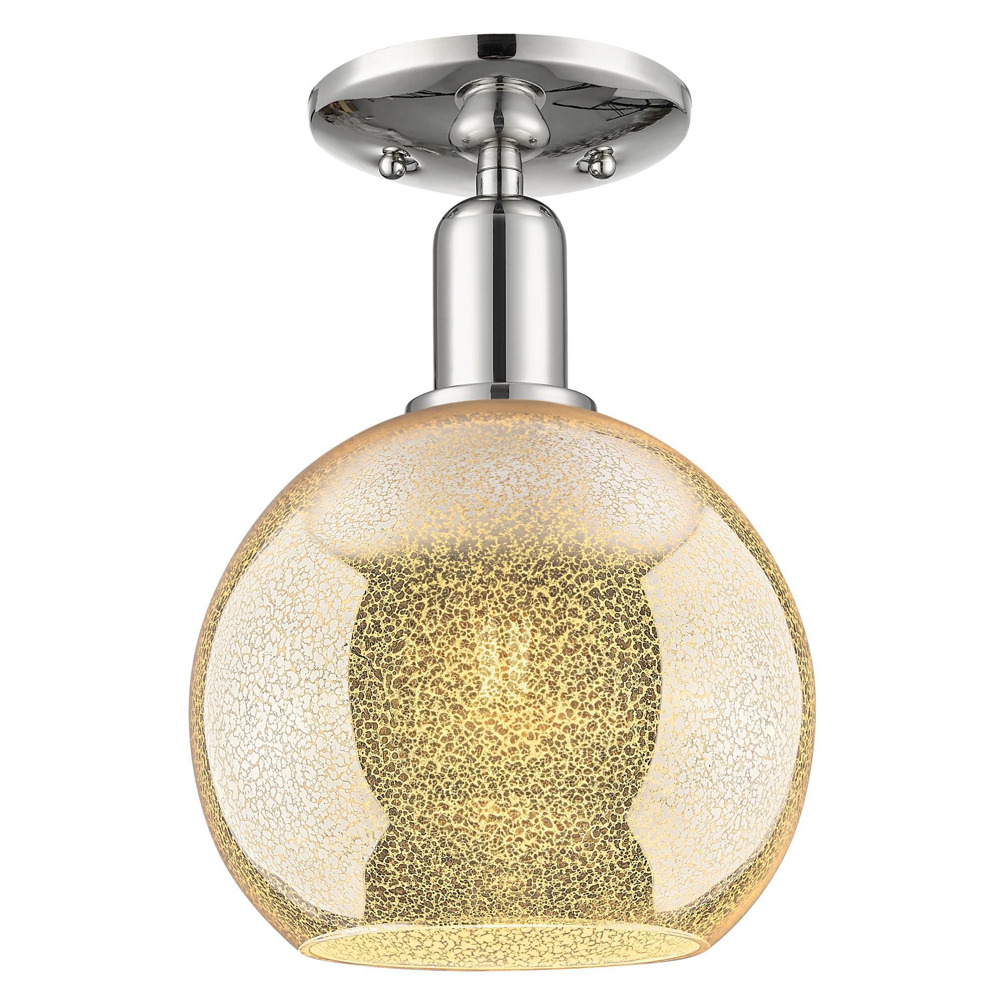 Shown in Polished Nickel finish and Mercury glass