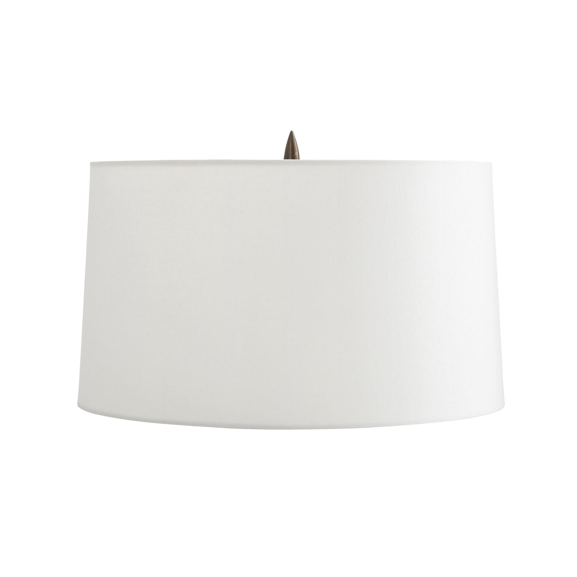 Shown in Black finish and Linen shade