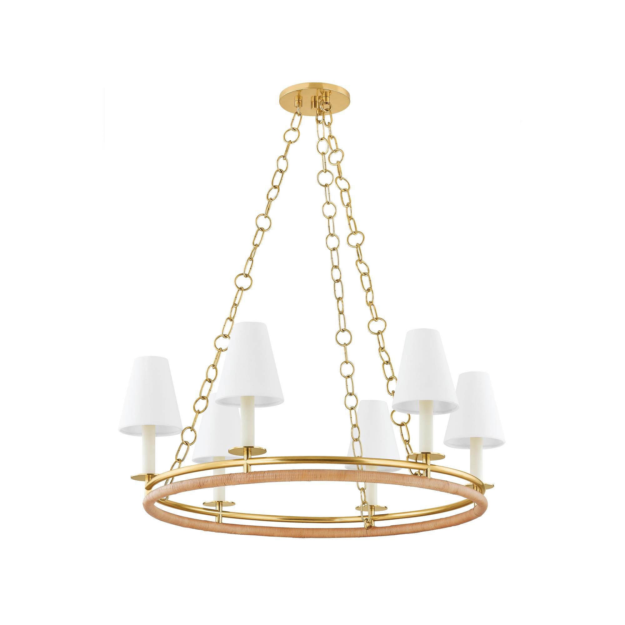 Shown in Aged Brass finish and White shade