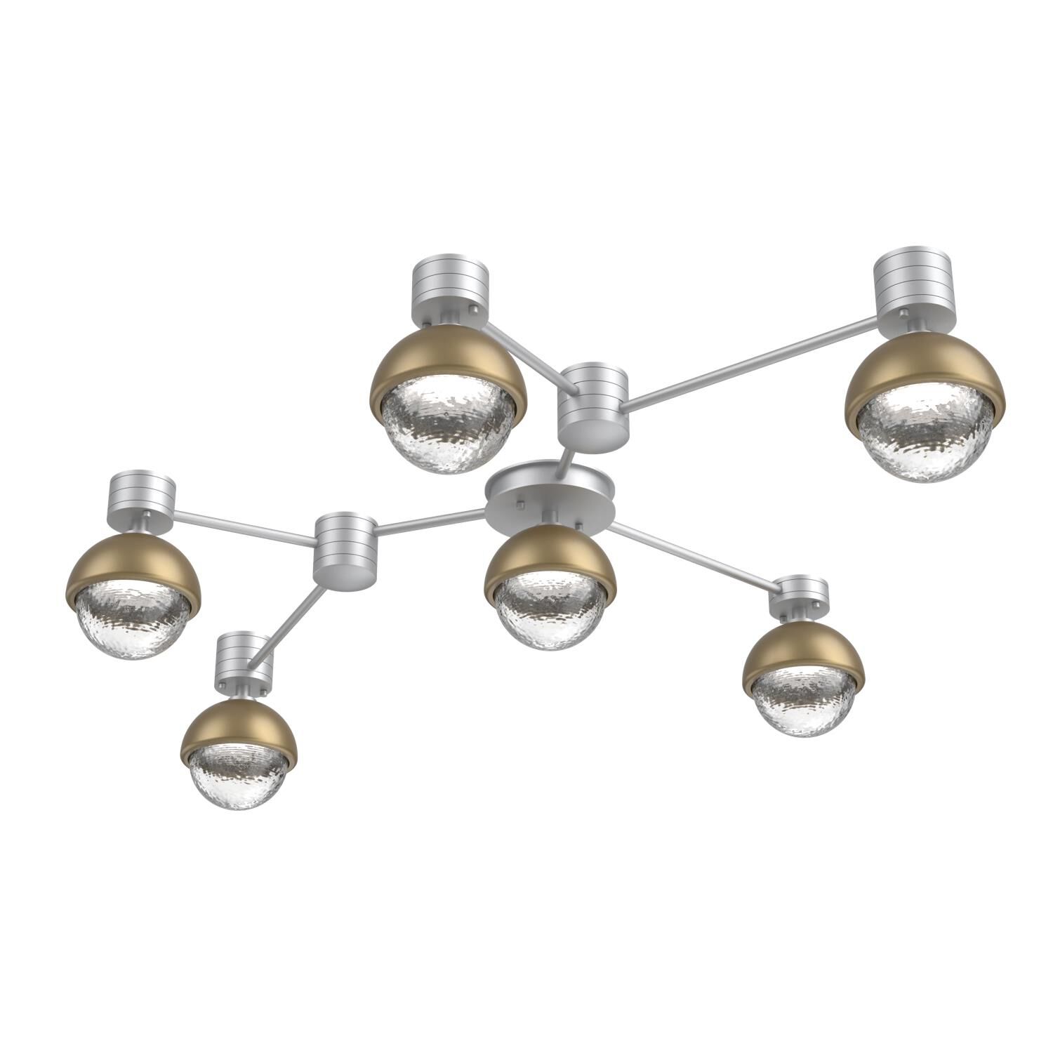 Shown in Classic Silver finish and Clear glass and Gilded Brass accent