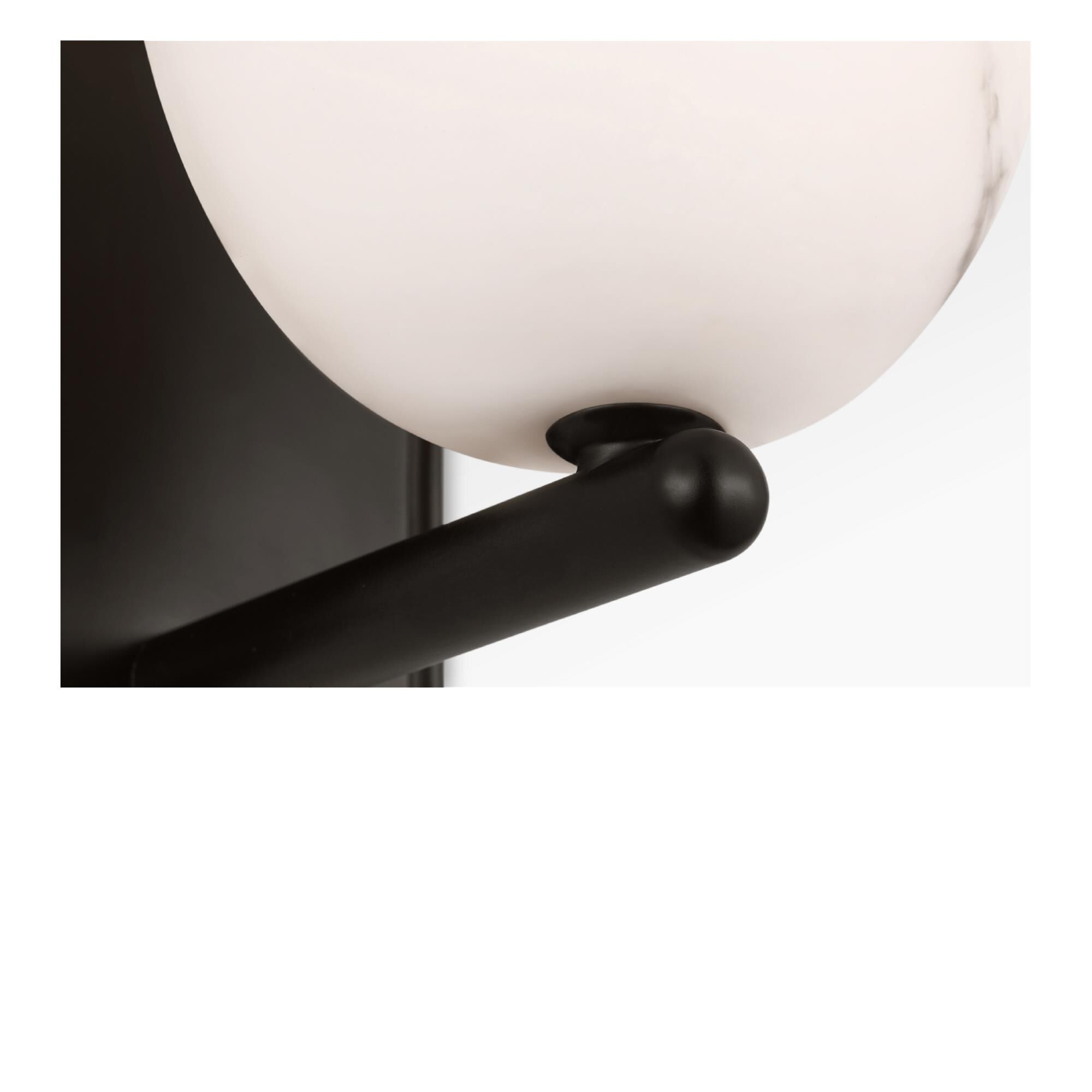 Shown in Aged Iron finish and Faux Alabaster Resin shade