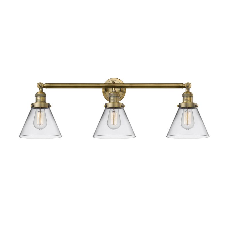Bruno Marashlian Large Cone 32 Inch 3 Light Bath Vanity Light by Innovations Lighting