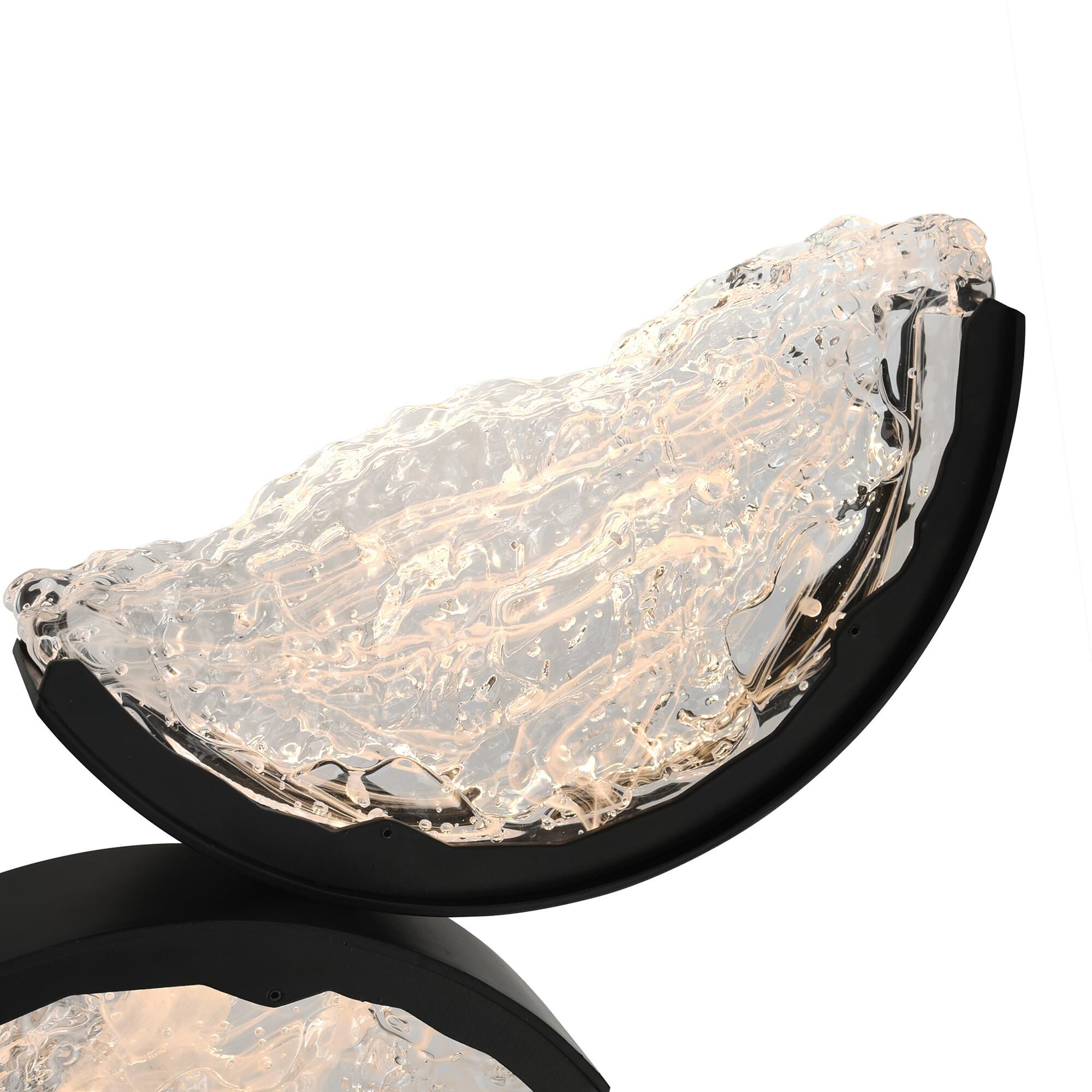 Shown in Black finish and Clear glass