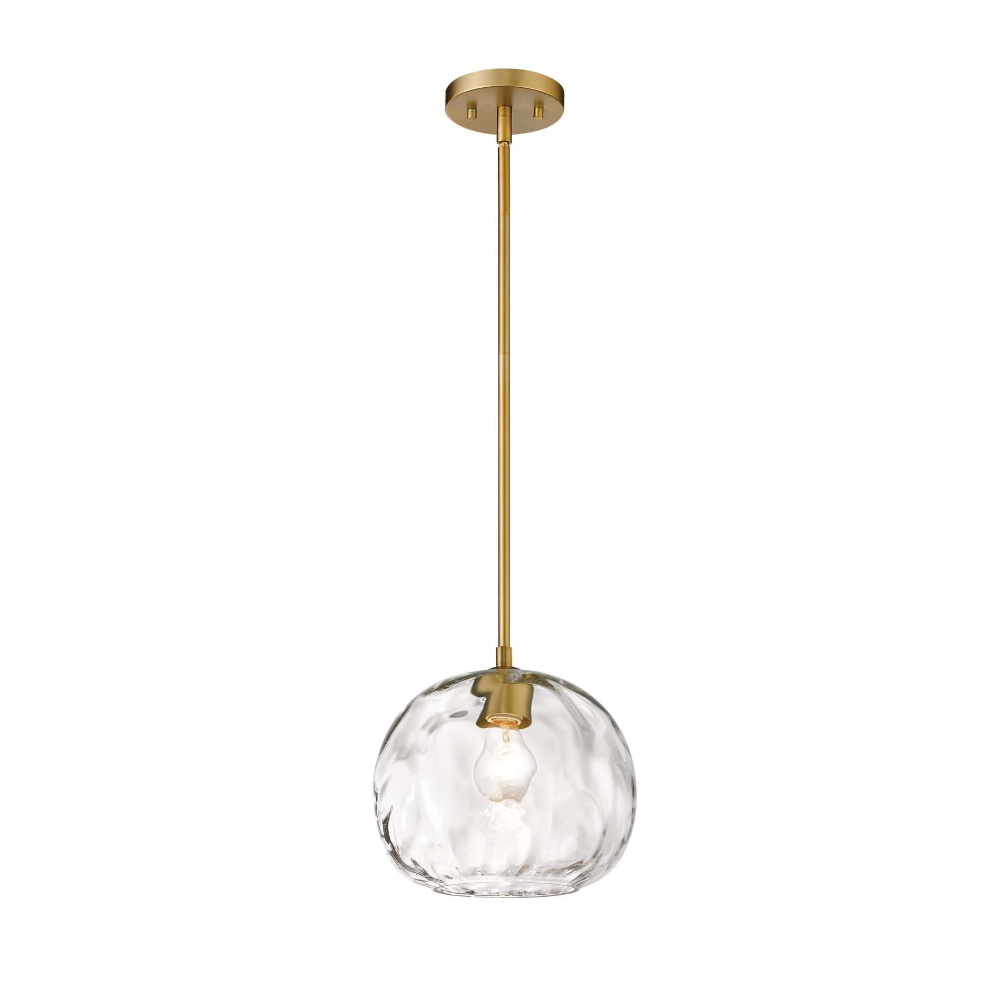 Shown in Olde Brass finish and Glass shade