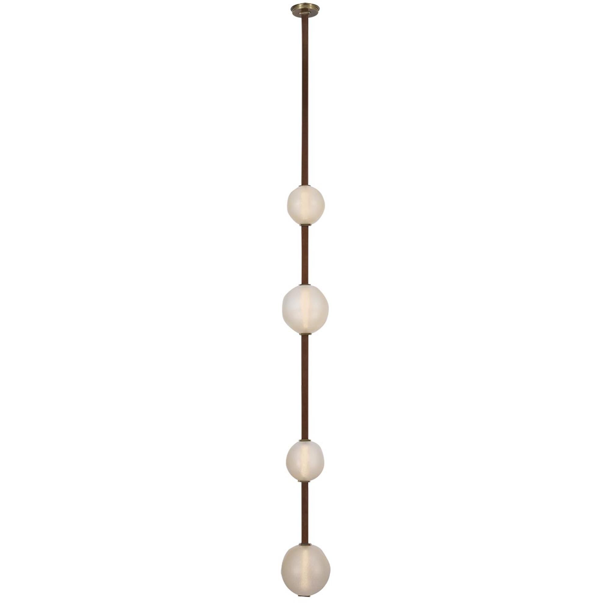 Shown in Russet Suede And Mottled Brass finish and Fizzy Nude glass